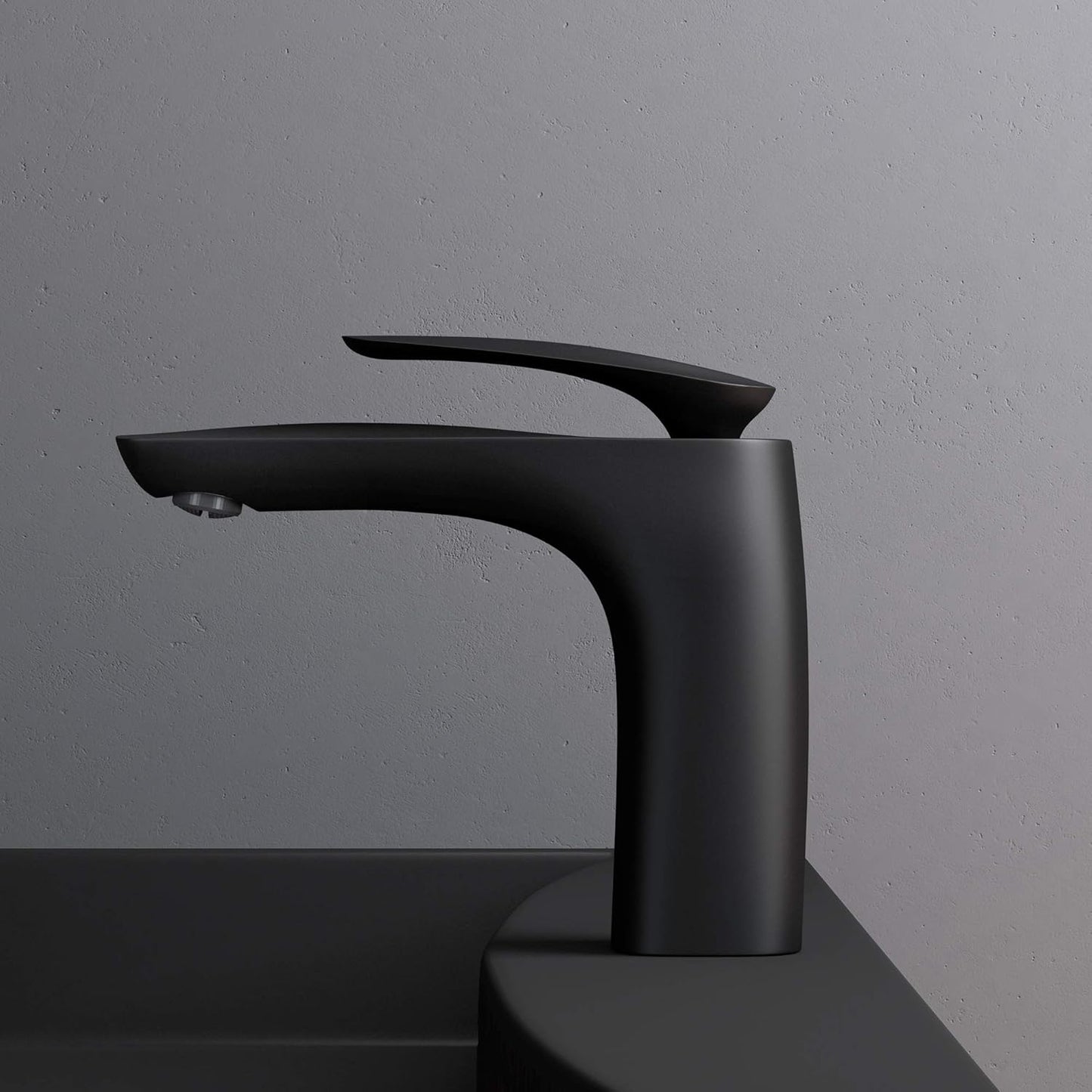 Einhebelmischer Wasserhahn WAM-7201, 16,5 cm Schwarz Matt