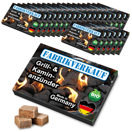 24 Schachteln Anzündwürfel, Holz&Wachs 24 Anzündplatten