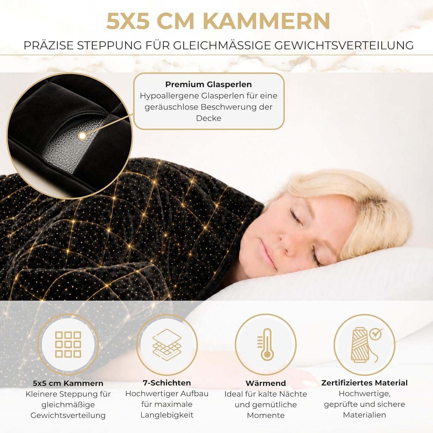 Sherpa Fleece Gewichtsdecke, 12kg, Schwarz 12.0 Kilogramm