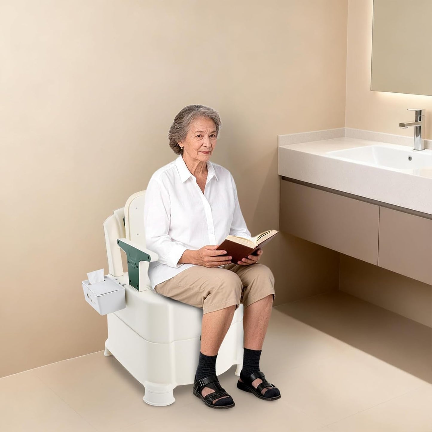 Mobiler Toilettenstuhl für Senioren
