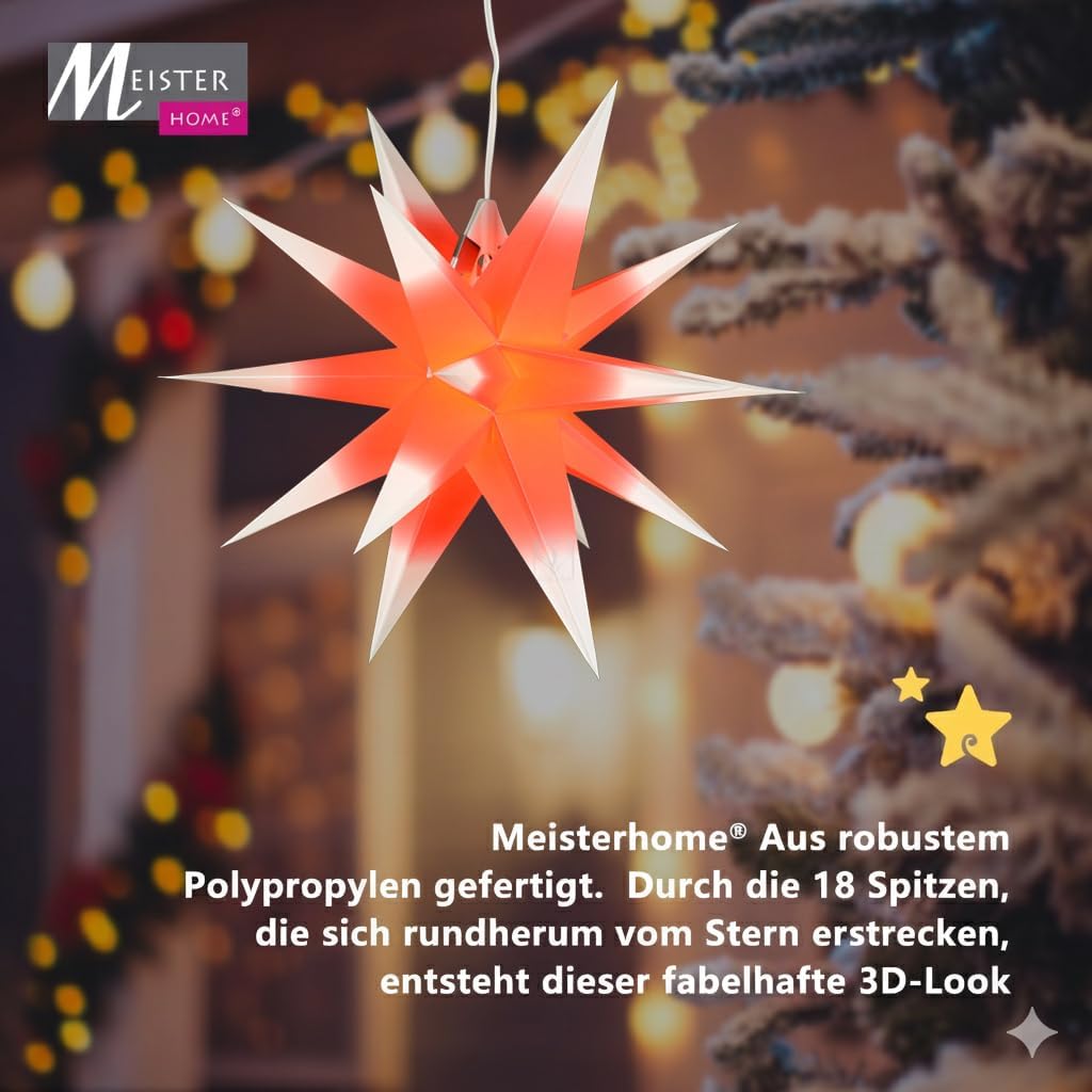 LED-Weihnachtsstern, Rot/Weiß