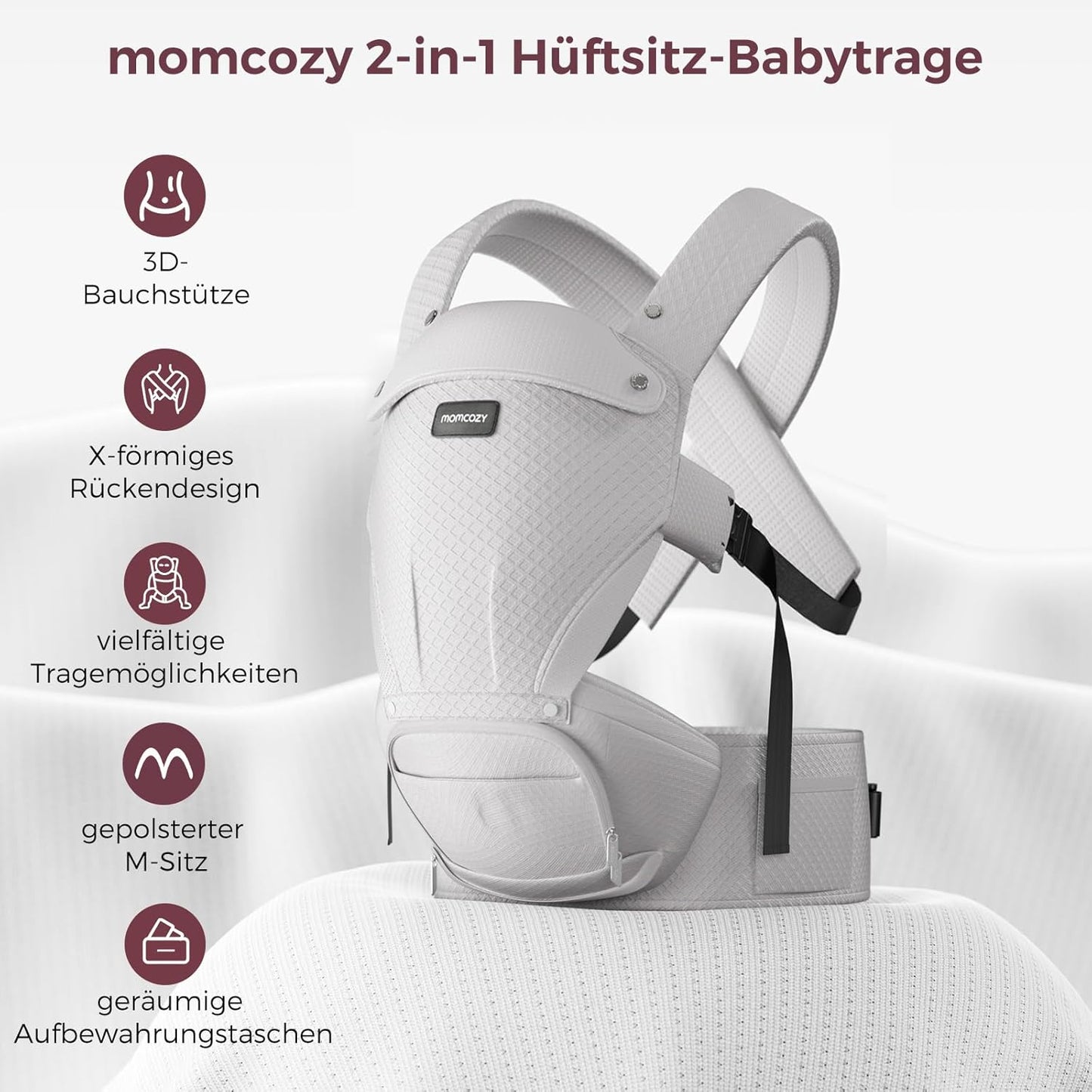 2-in-1 Babytrage, Grau