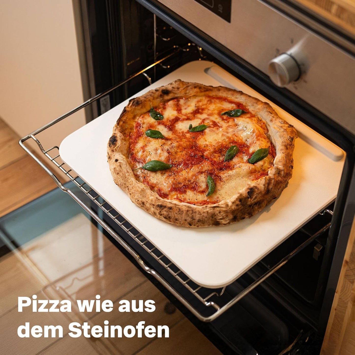 4-teiliges Pizzastein-Set mit Schieber, Schneider & Servierbrett, Set 4er Set | Schieber, Stein, Schneider & Servierbrett