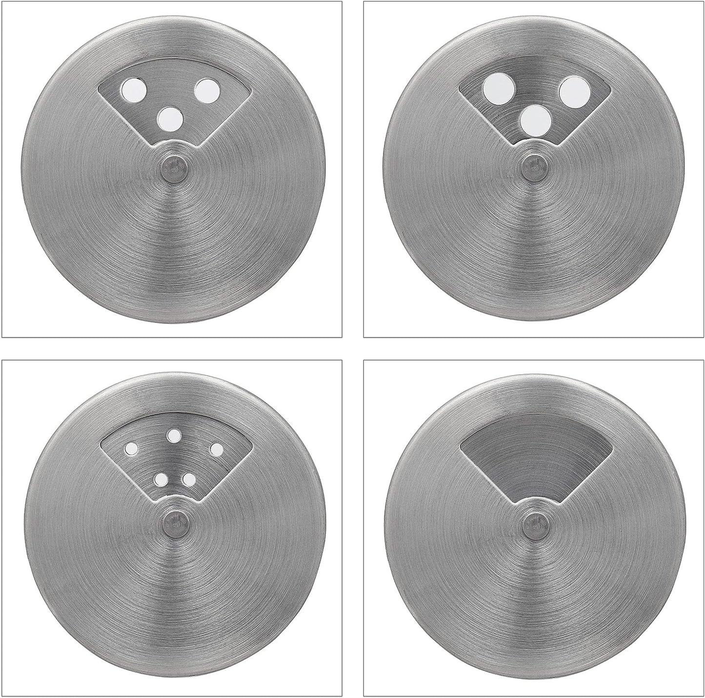 Gewürzstreuer 12er Set, Schwarz/Silber