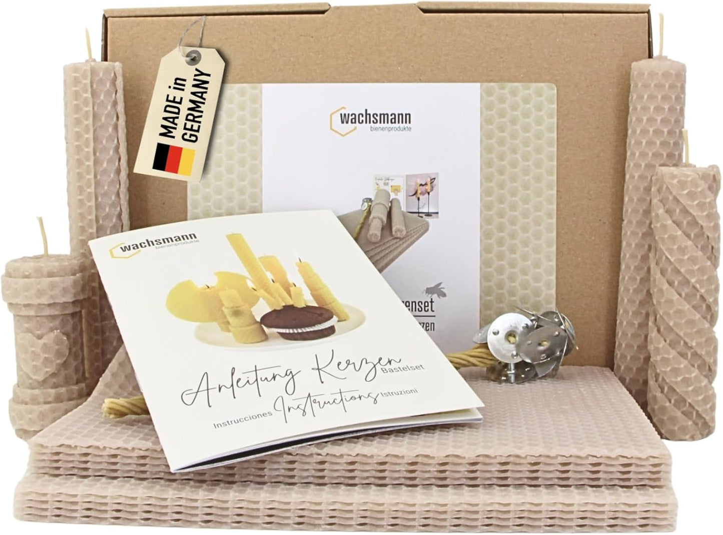 DIY Bienenwachs-Kerzen-Bastelset, Beige