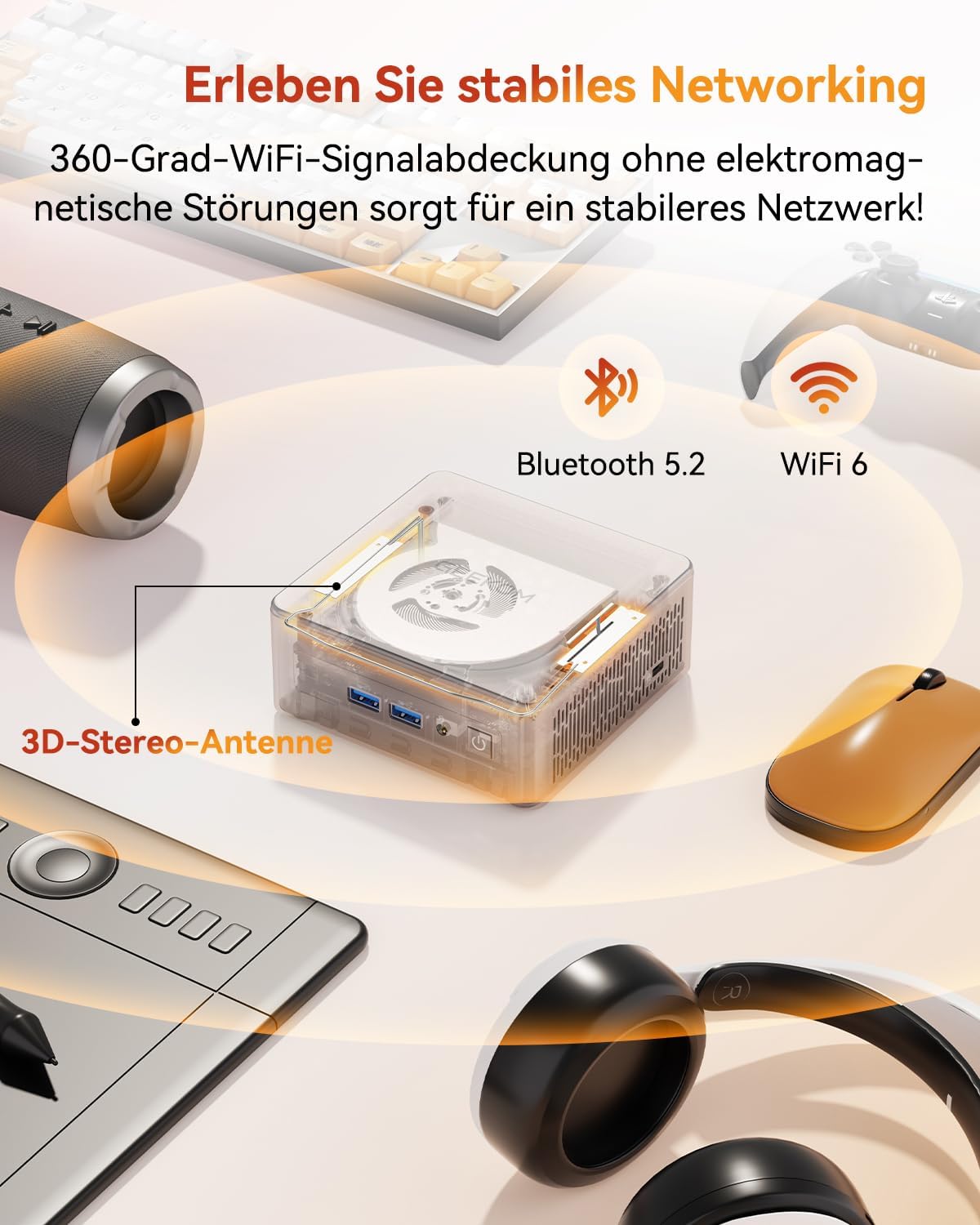 Mini-PC 2025 Edition mit Ryzen 5 und Windows 11 Pro, R5 7430U 16+512