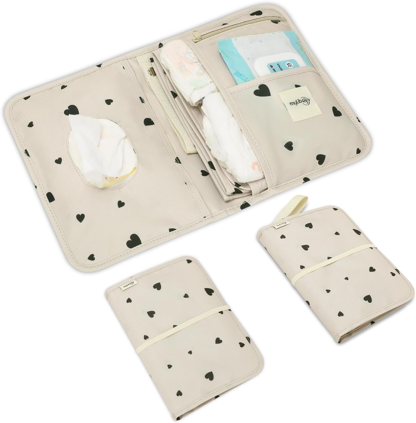 Baby Windeltasche mit Wickelunterlage, Beige