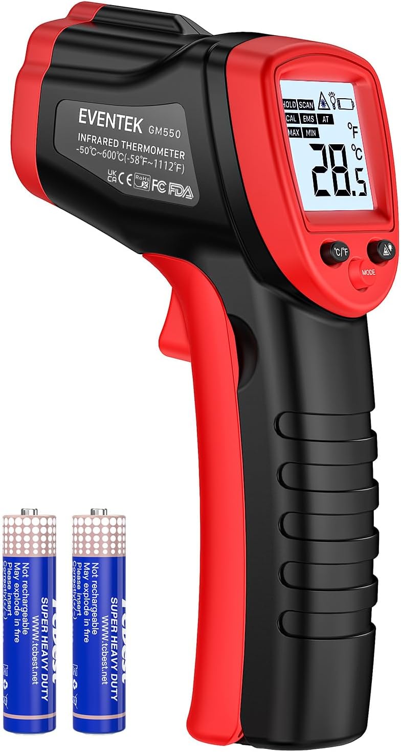 Digital Infrarotthermometer, rot--50°C~600°C (-58℉~1112℉)