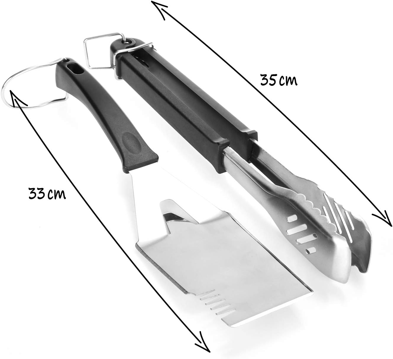 Grillbesteck-Set, 2-tlg. - Grillzange + Wender