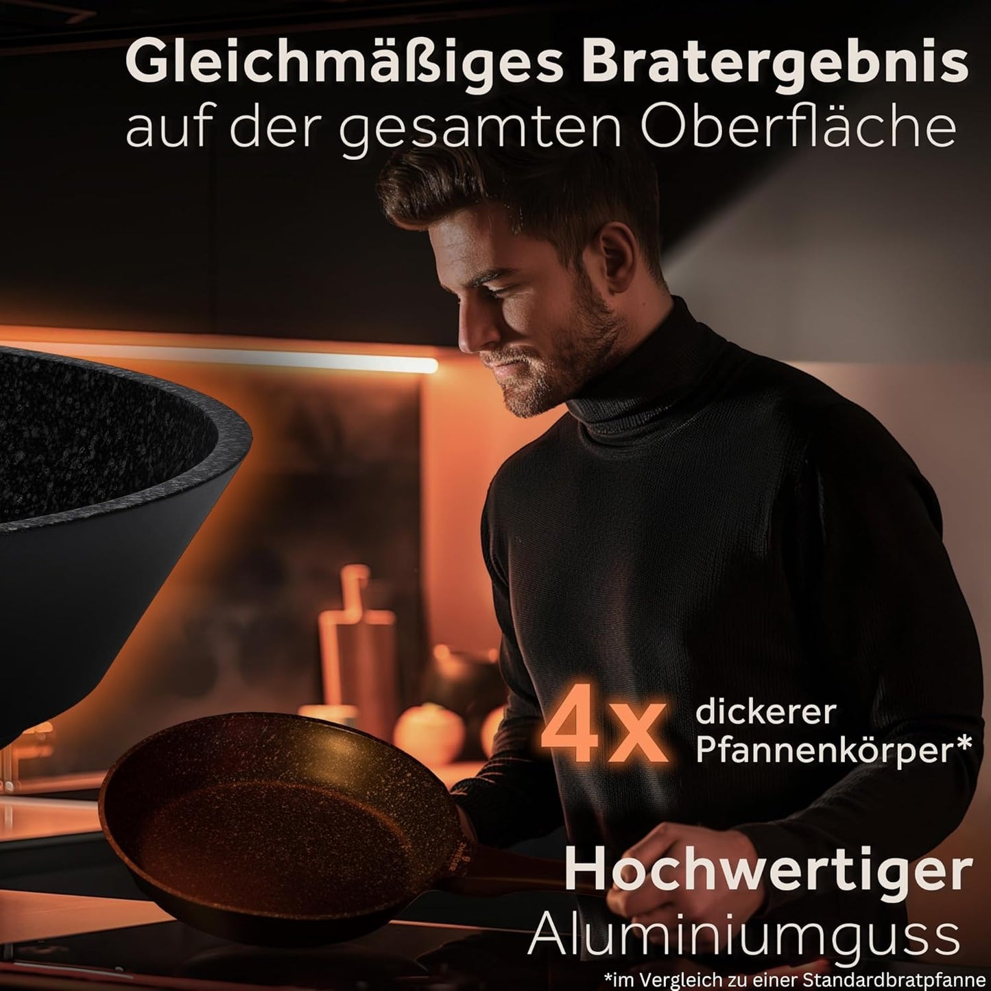 Hochwertige Bratpfanne 28 cm, Antihaft, Induktion geeignet, 28 cm