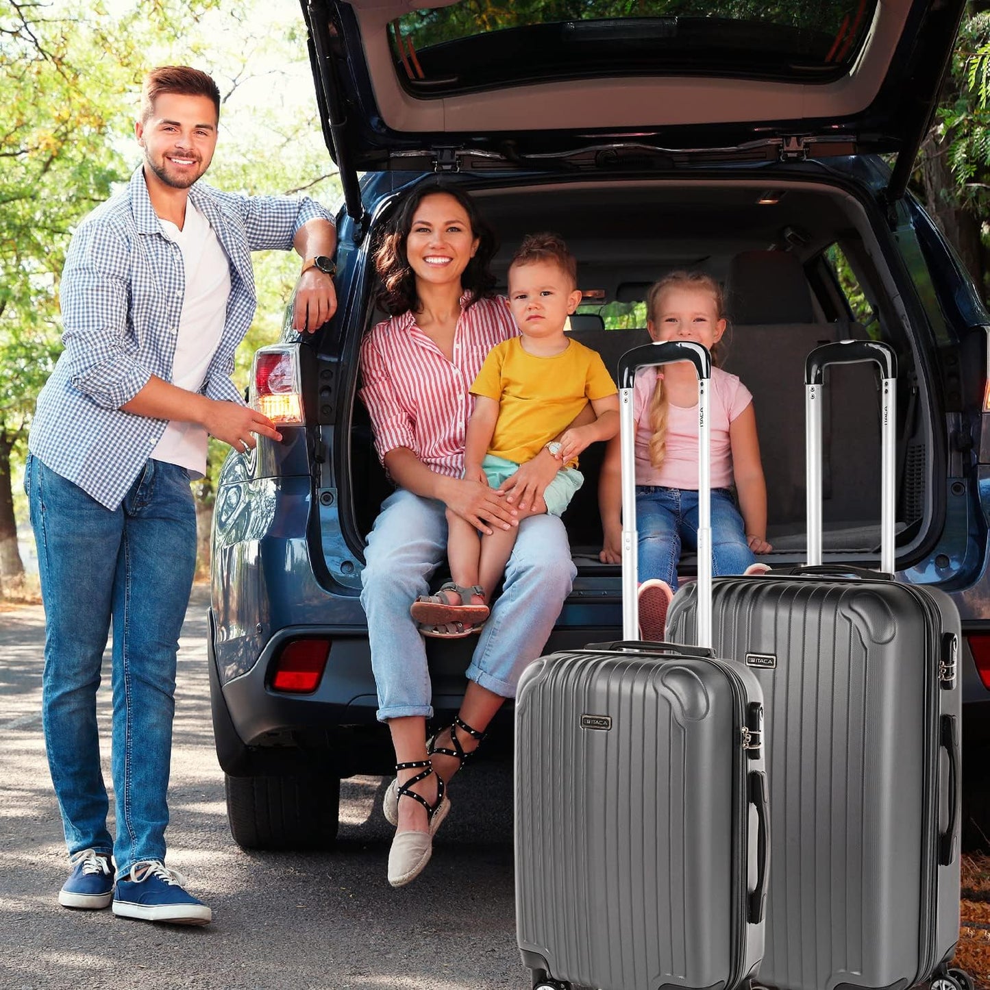 2er-Set Reisekoffer, Antrazit 2 Koffers S/M