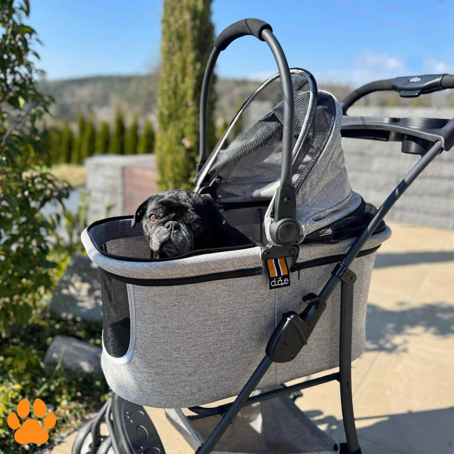 CECE - 2 in 1 Hundebuggy und Transportbox für Hunde, Grau