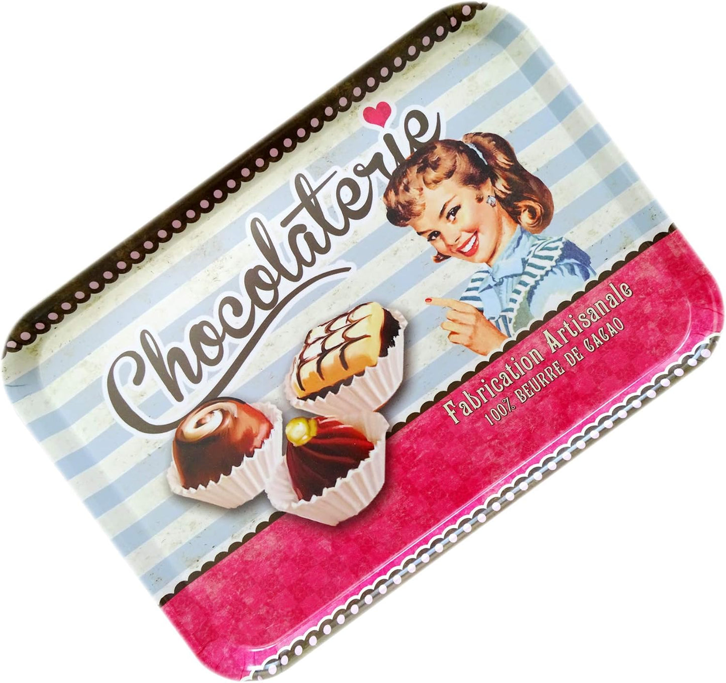 Retro Serviertablett, 45 x 31 x 3 cm Schokolade