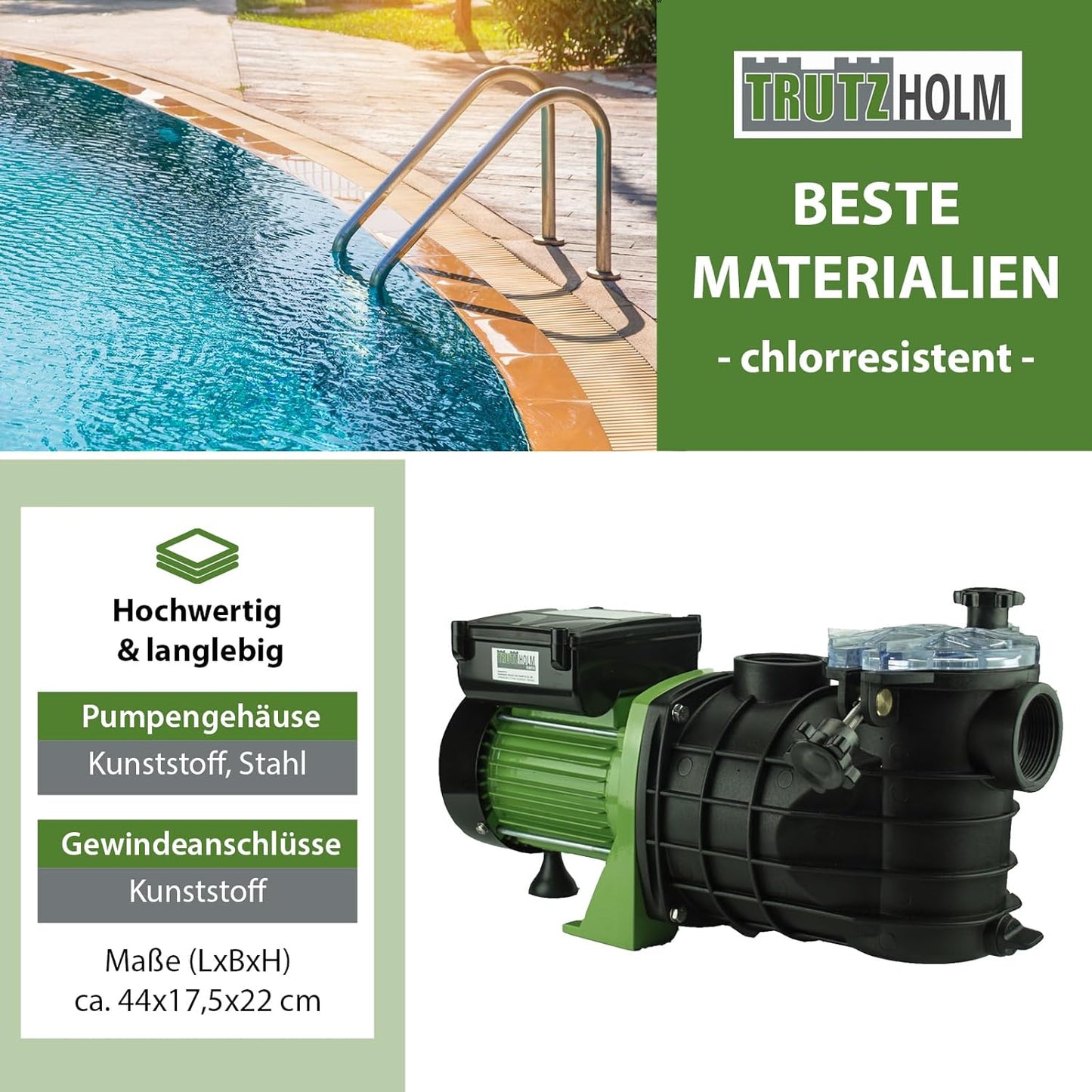 Schwimmbadpumpe, 550W / 10m³l/h