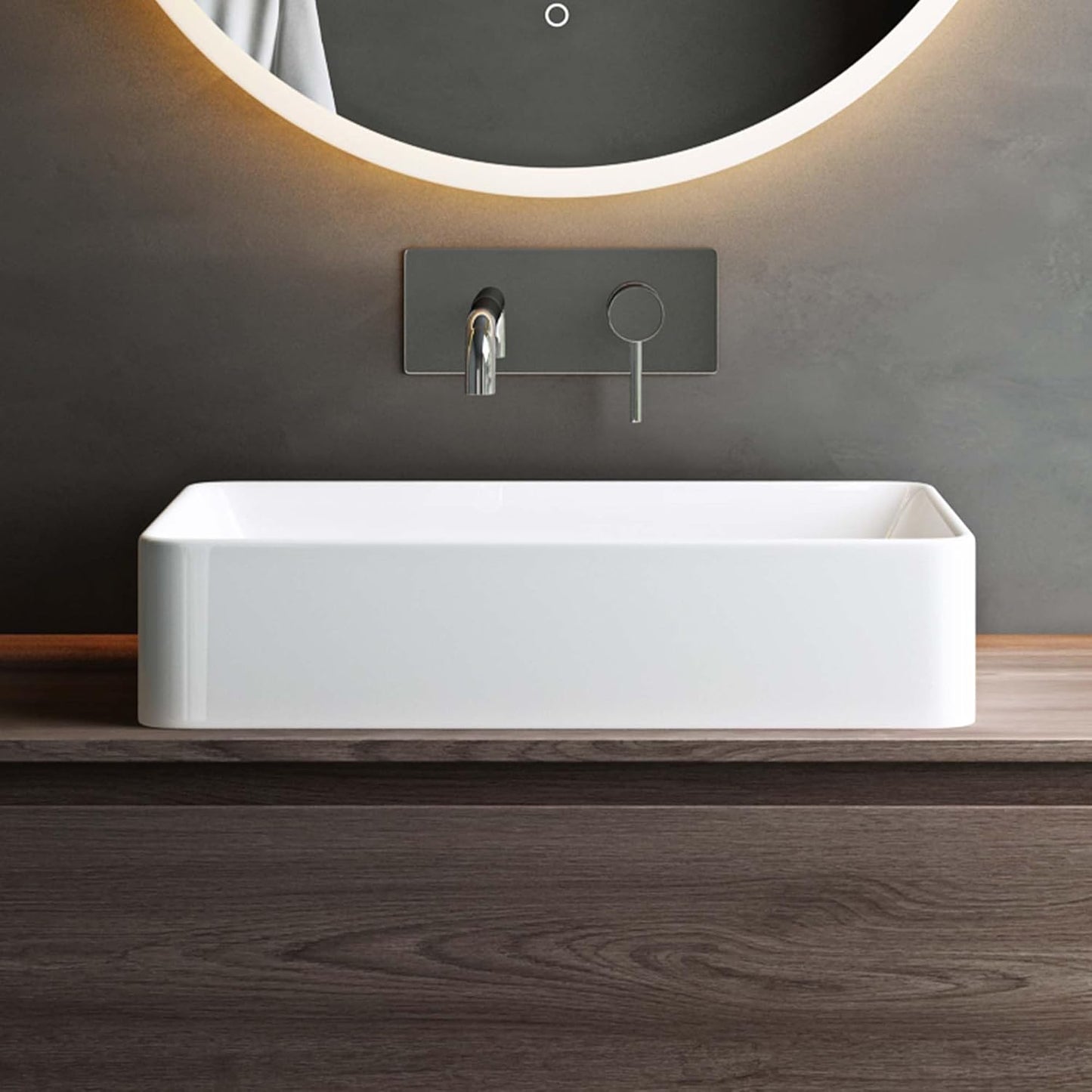 Aufsatzwaschbecken Brüssel105D, 60cm Weiss