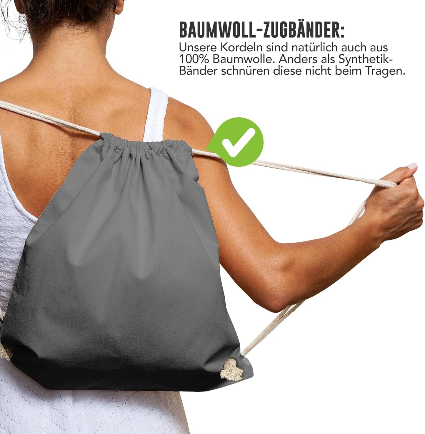 10er-Set Turnbeutel, Stahlgrau 38 x 42 cm