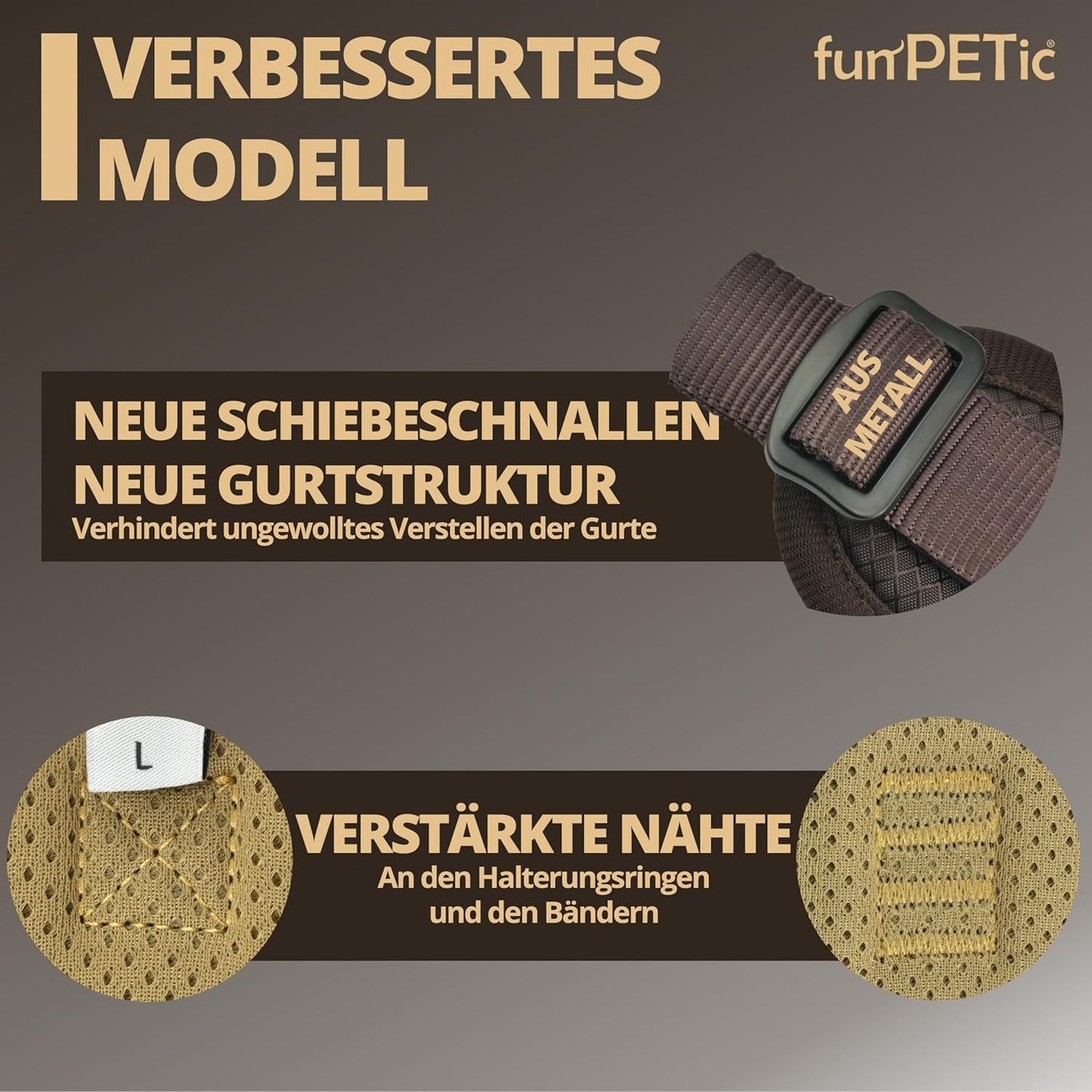 Anti-Zug Hundegeschirr - Essential, Braun XL