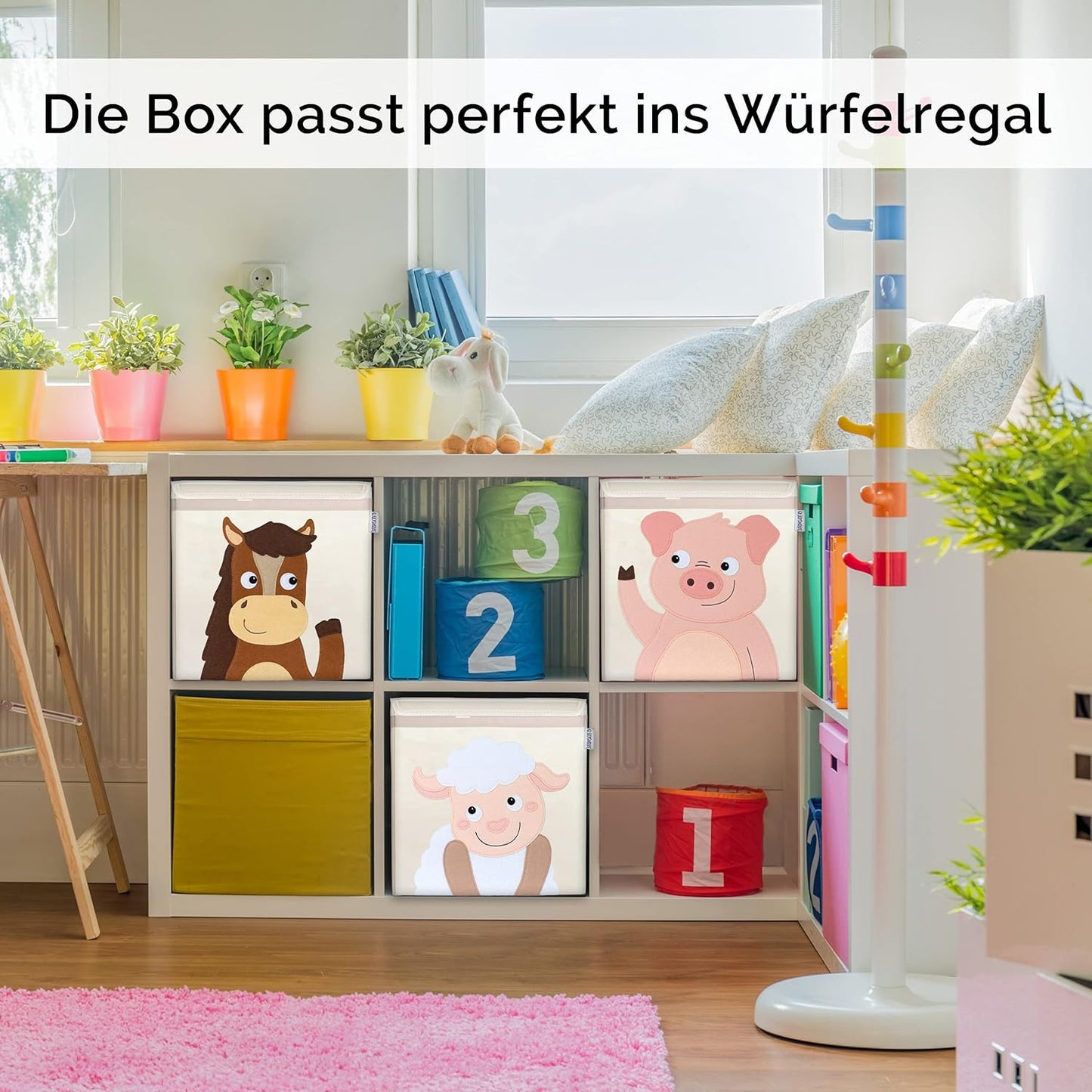 Aufbewahrungsboxen für Kinderzimmer (33x33x33), Kuni Kuschelschaf
