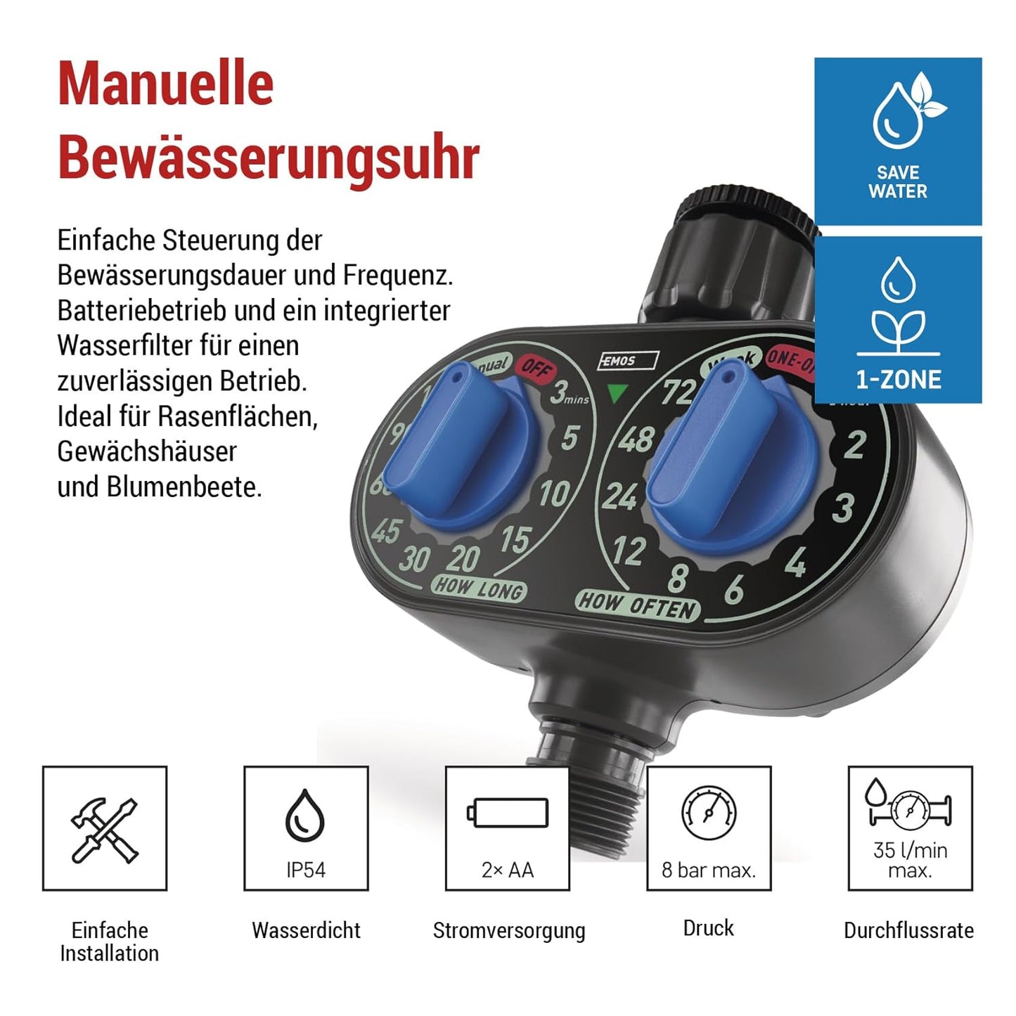 Bewässerungsuhr mit Timer-Funktion
