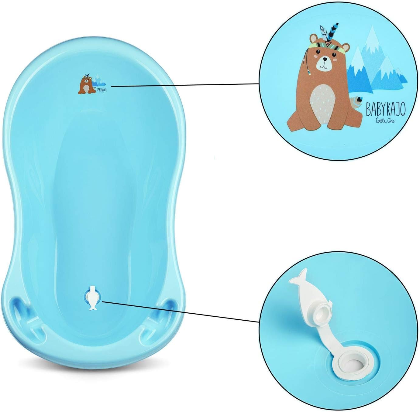 Babybadewanne, 1 - Set Bärchen - blau