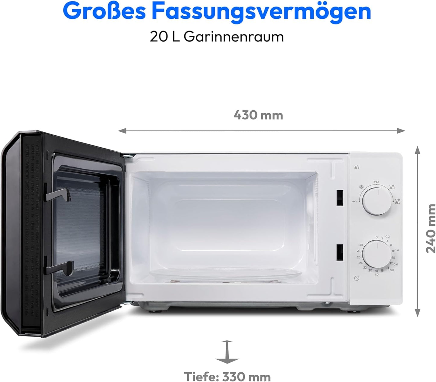 MD11475 Mikrowelle mit Timer & Auftaufunktion, Weiß