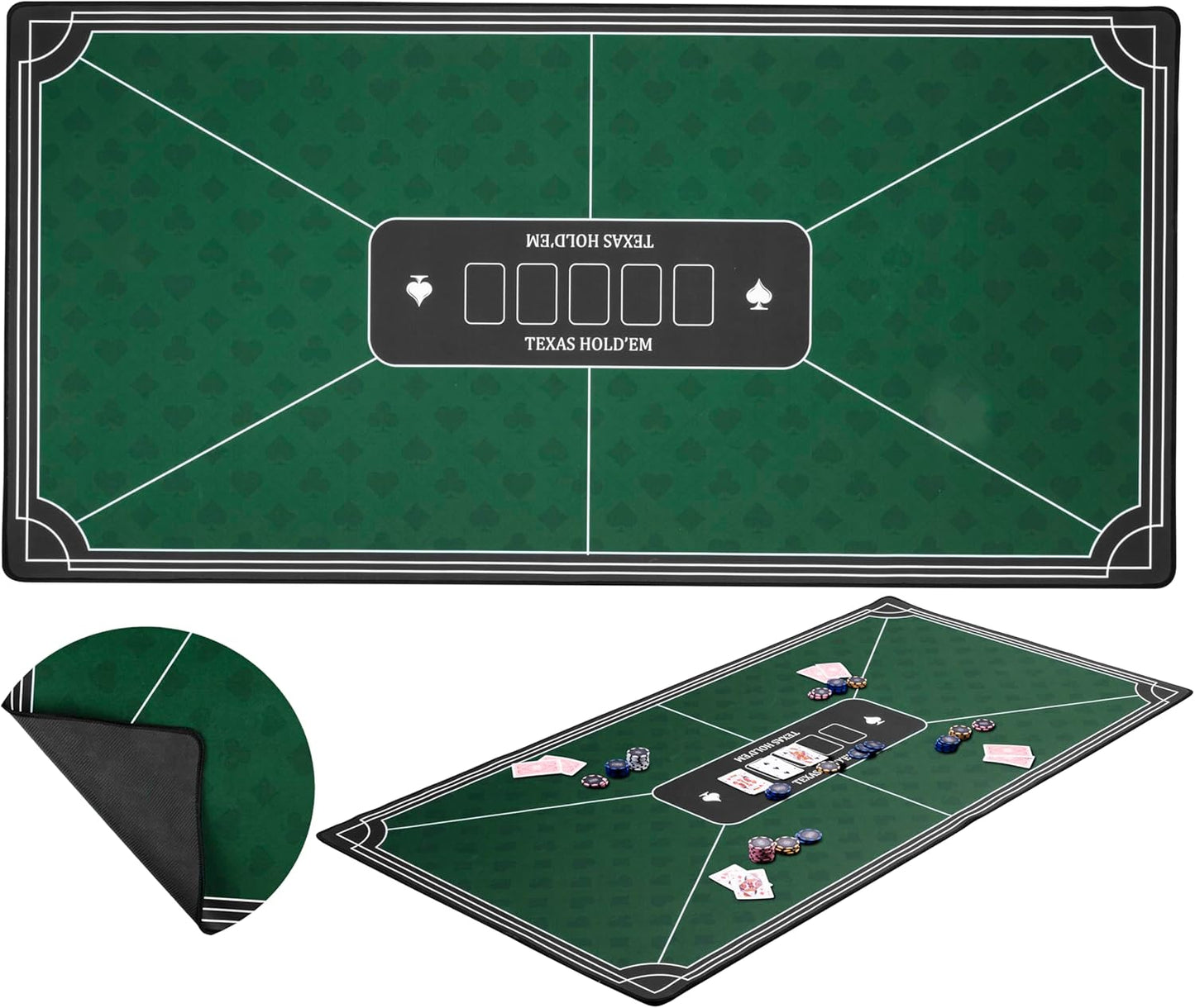 Grüne Poker-Matte (118 x 59 cm), grün 120x60cm