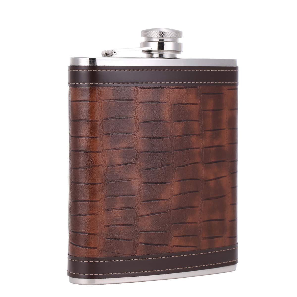Flachmann mit Krokodilleder-Muster, 18 oz E. Krokodilleder-muster
