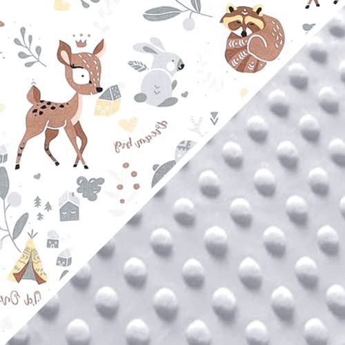 Einschlagdecke für Babyschale und Kinderwagen, Hirsch Hellgrau / Winter