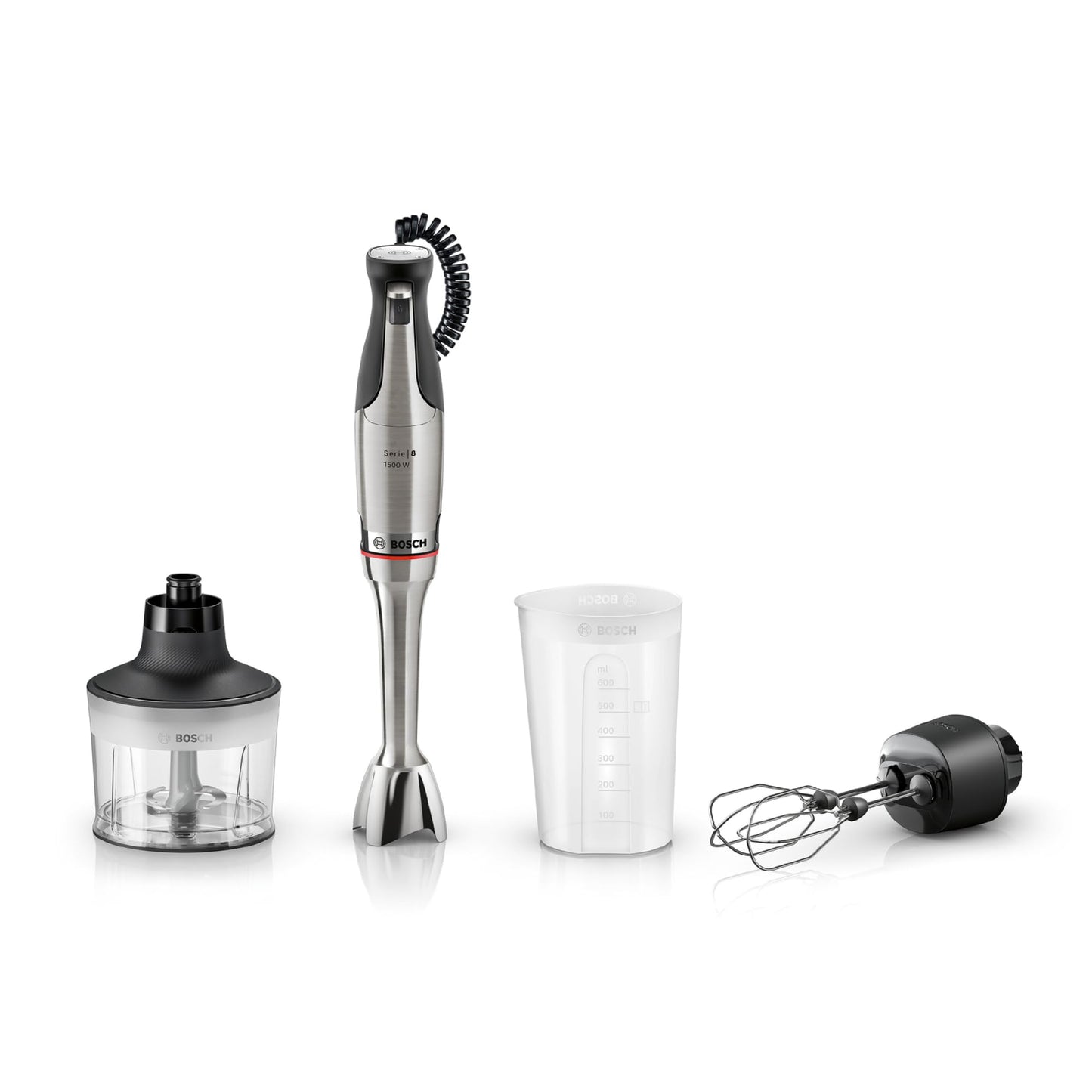 ErgoMaster Stabmixer-Set, Zerkleinerer + Schneebesen + 1500 W