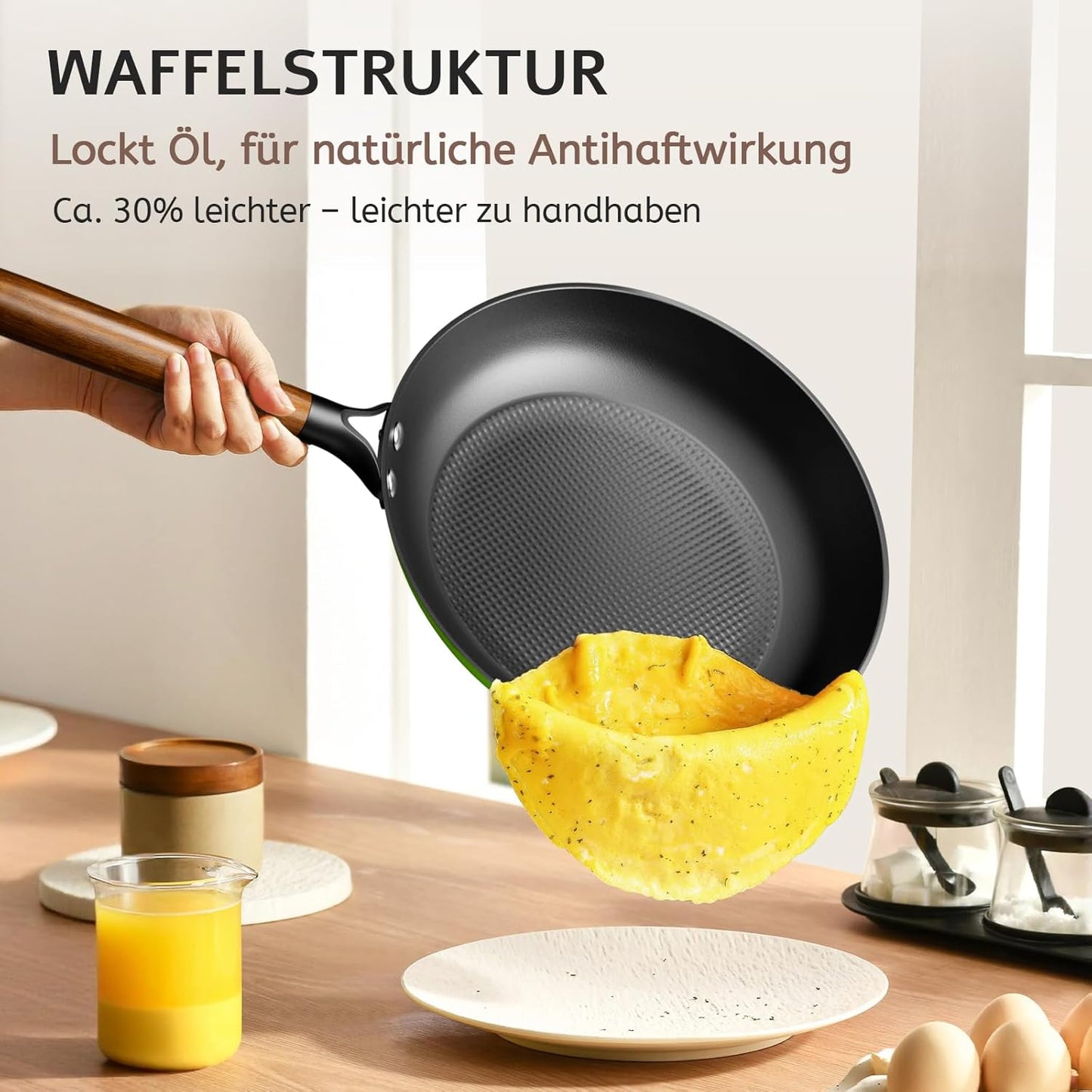 Gusseisenpfanne 20 cm vorgewürzt, Antihaft, Induktion geeignet, Grün 20 cm