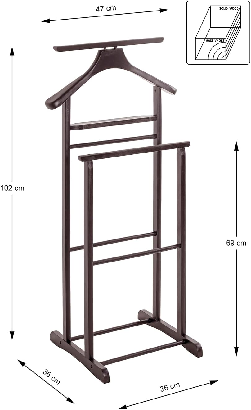 Herrendiener, B 47 x T 36 x H 102 cm Tabak