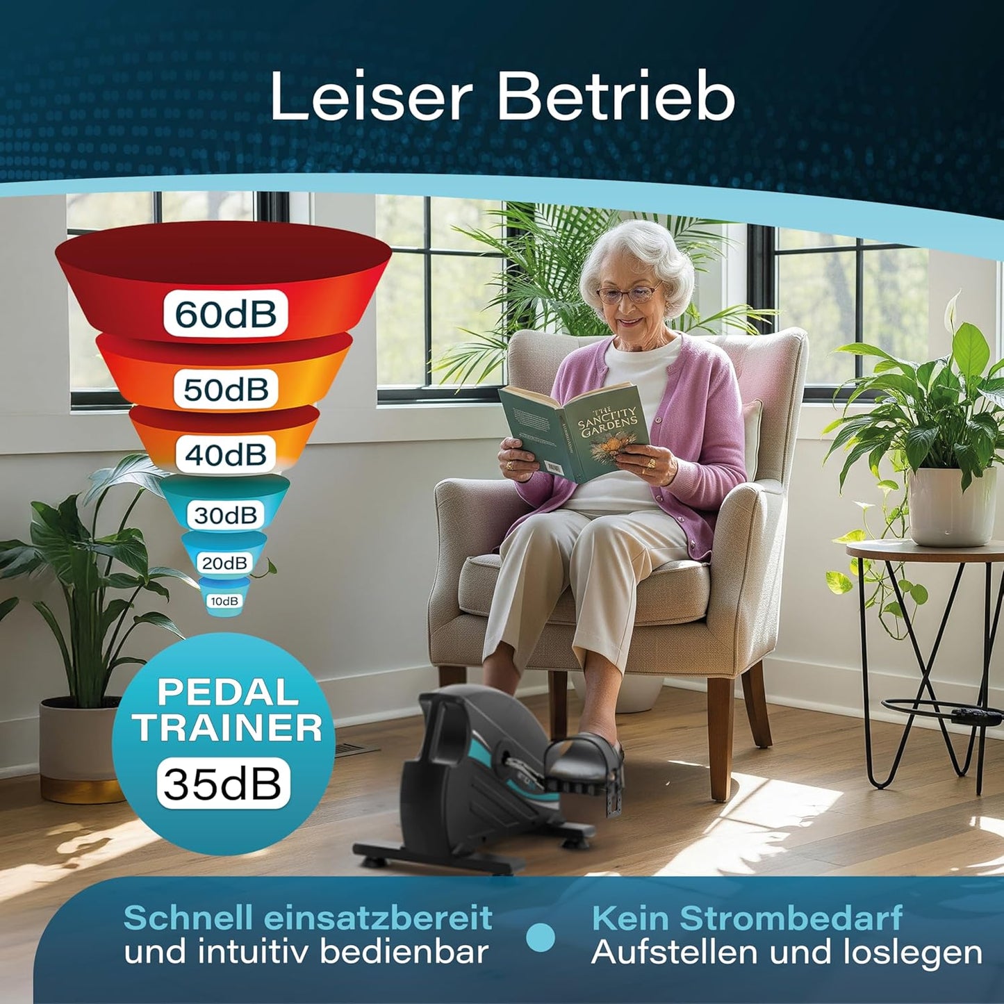 Mini Pedaltrainer Set mit Trainingsmonitor