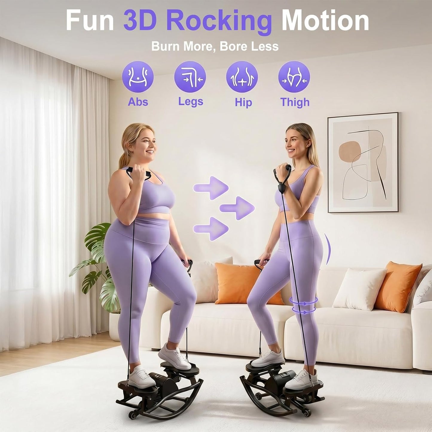 Rock Stepper für Zuhause mit Widerstandsband, Rosa