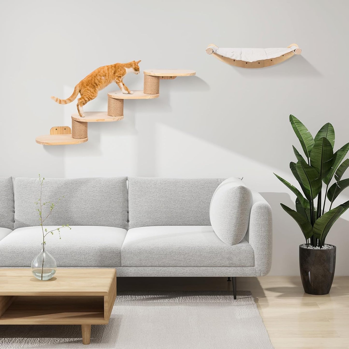 Kletterwand mit Katzentreppe & Hängematte