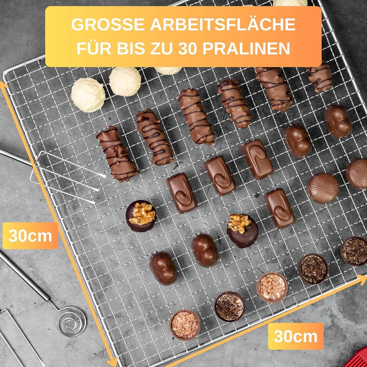 Pralinen DIY Set mit Abtropfgitter (5-teilig), Basic - 5 Teilig