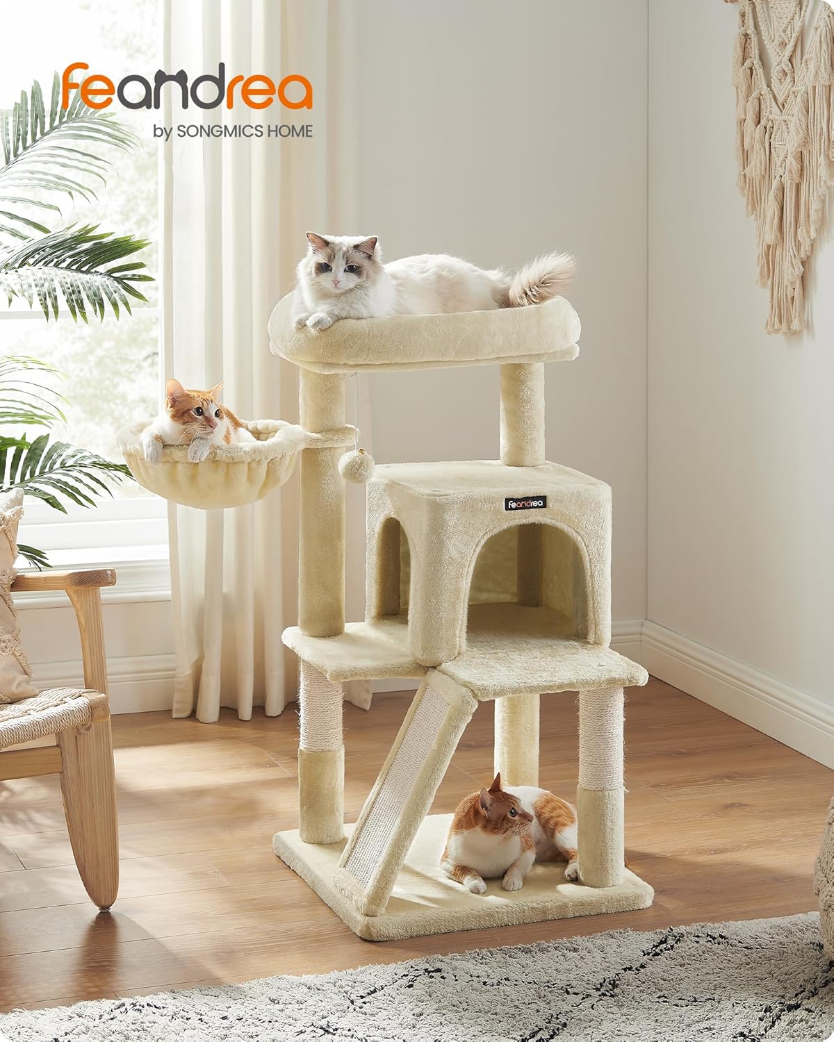 Kratzbaum PCT51M mit Plattform und Höhle, beige