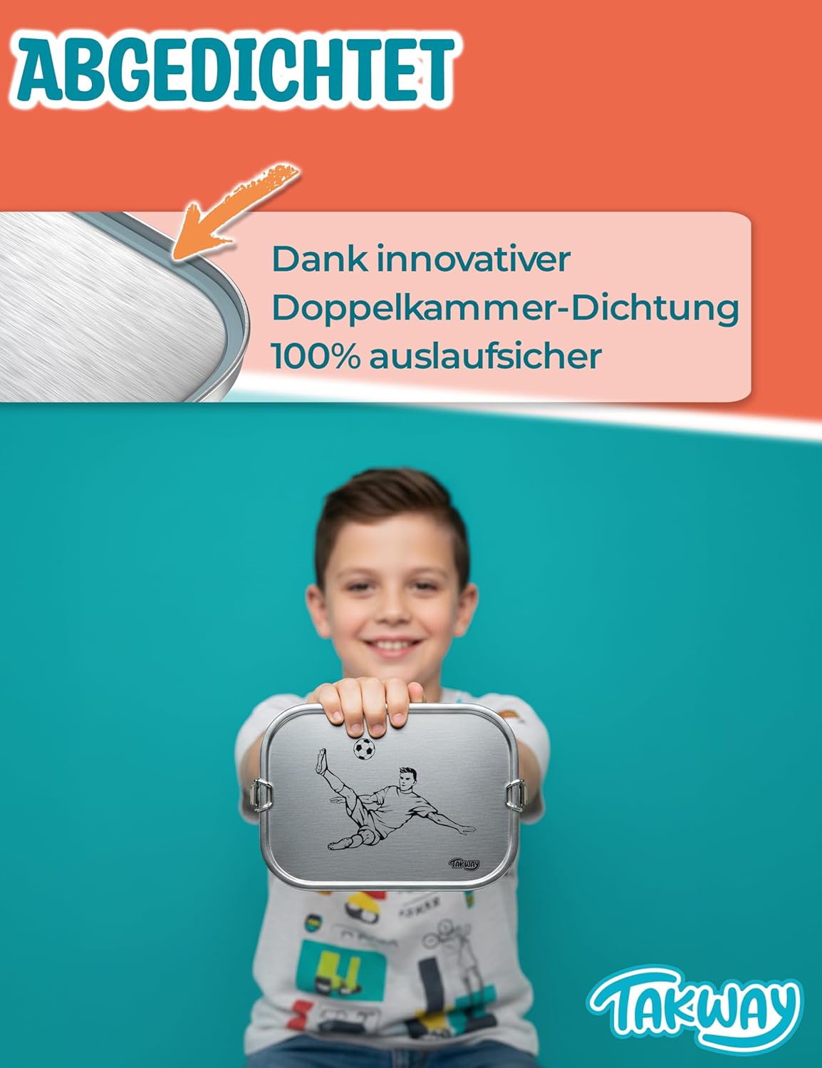 Brotdose mit 3-Fach-Unterteilung und Pusteblumendesign, Pusteblume 3-Fächer