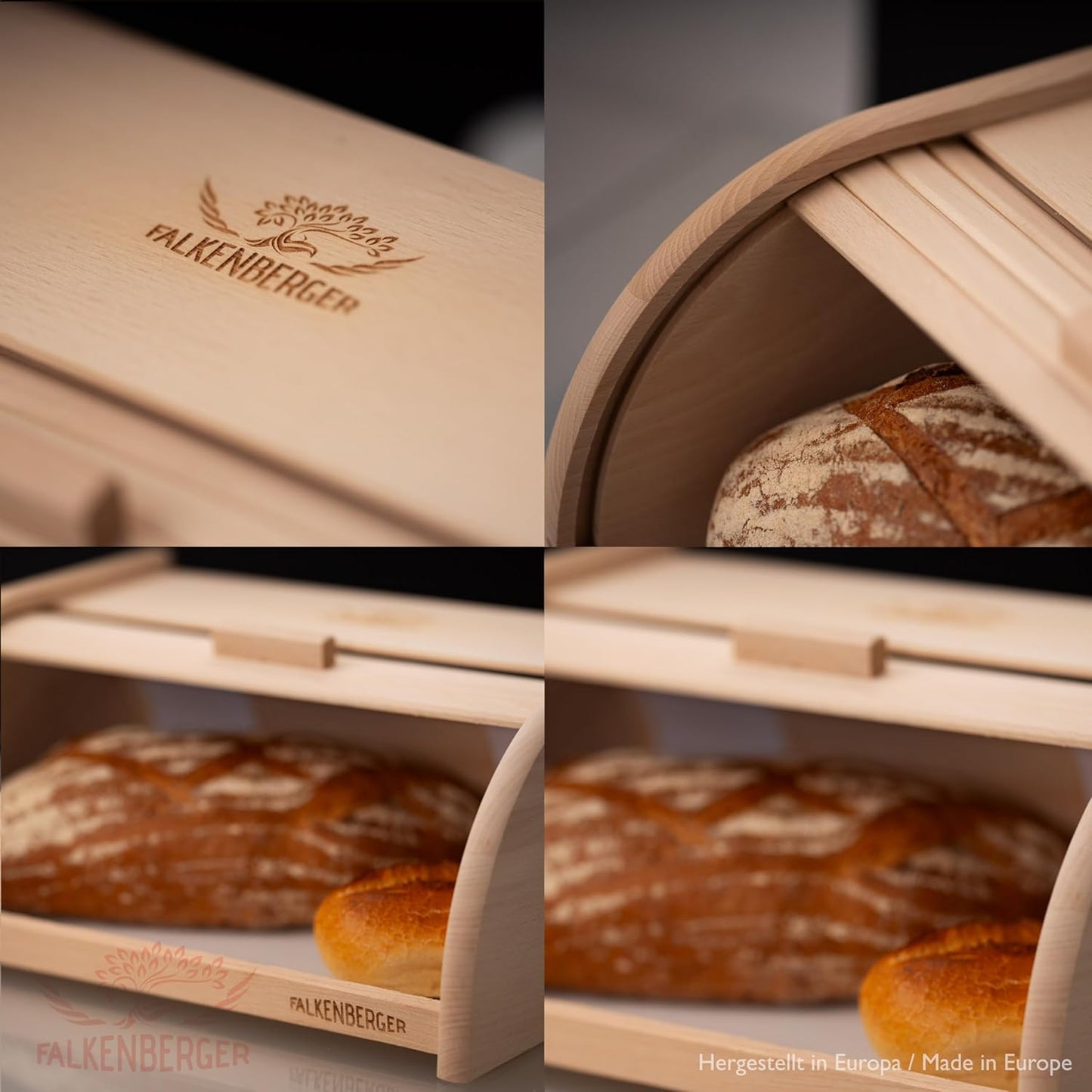 Brotkasten mit Roll-Deckel, Natur XL