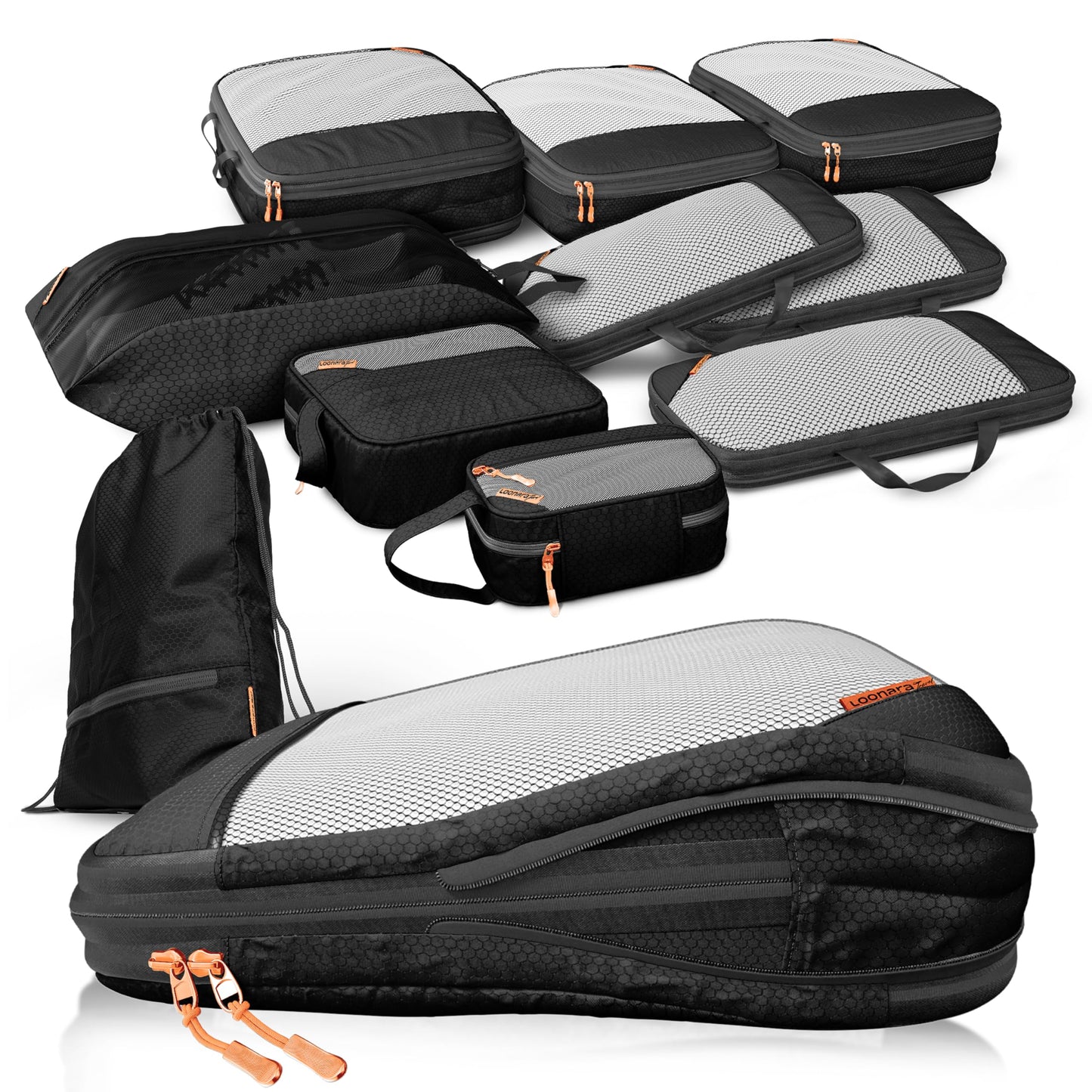 10-teiliges Packing Cubes, Midnight Escape - Schwarz 10-teilig
