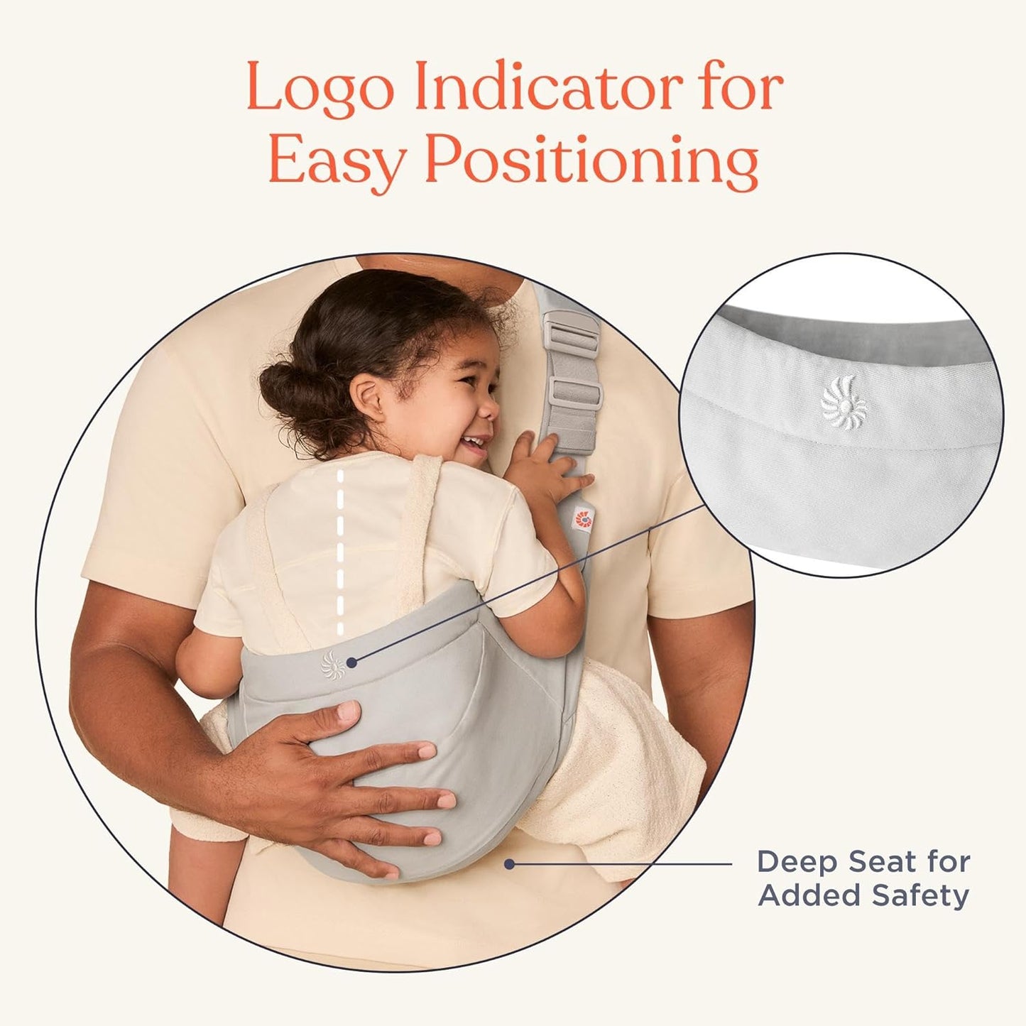 Ergonomische Babyhüfttrage Upsie Sling, Pearl Grey