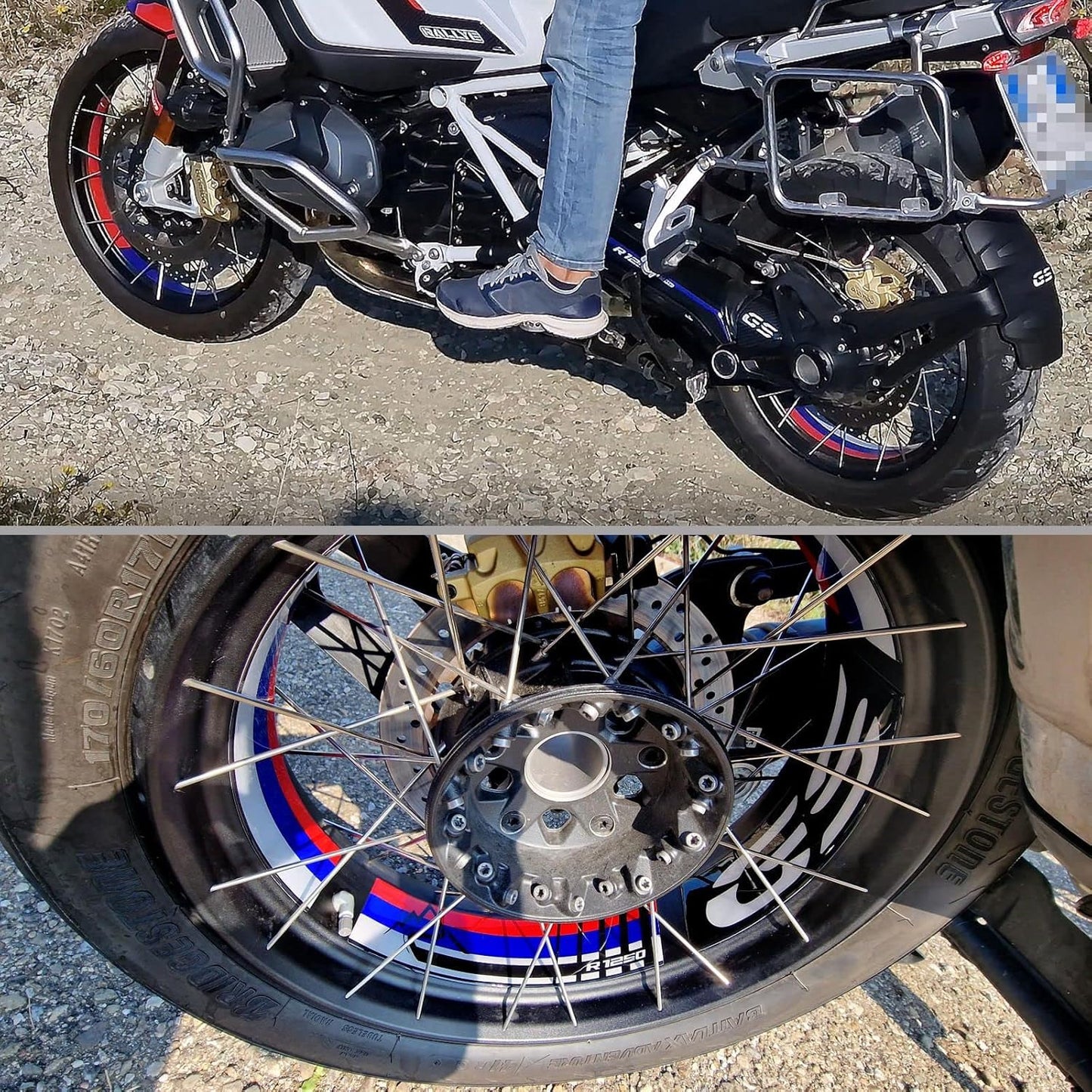 Motorrad-Aufkleber R 1250 GS Adventure Rallye 2022, Protezione cerchi 19' 17'
