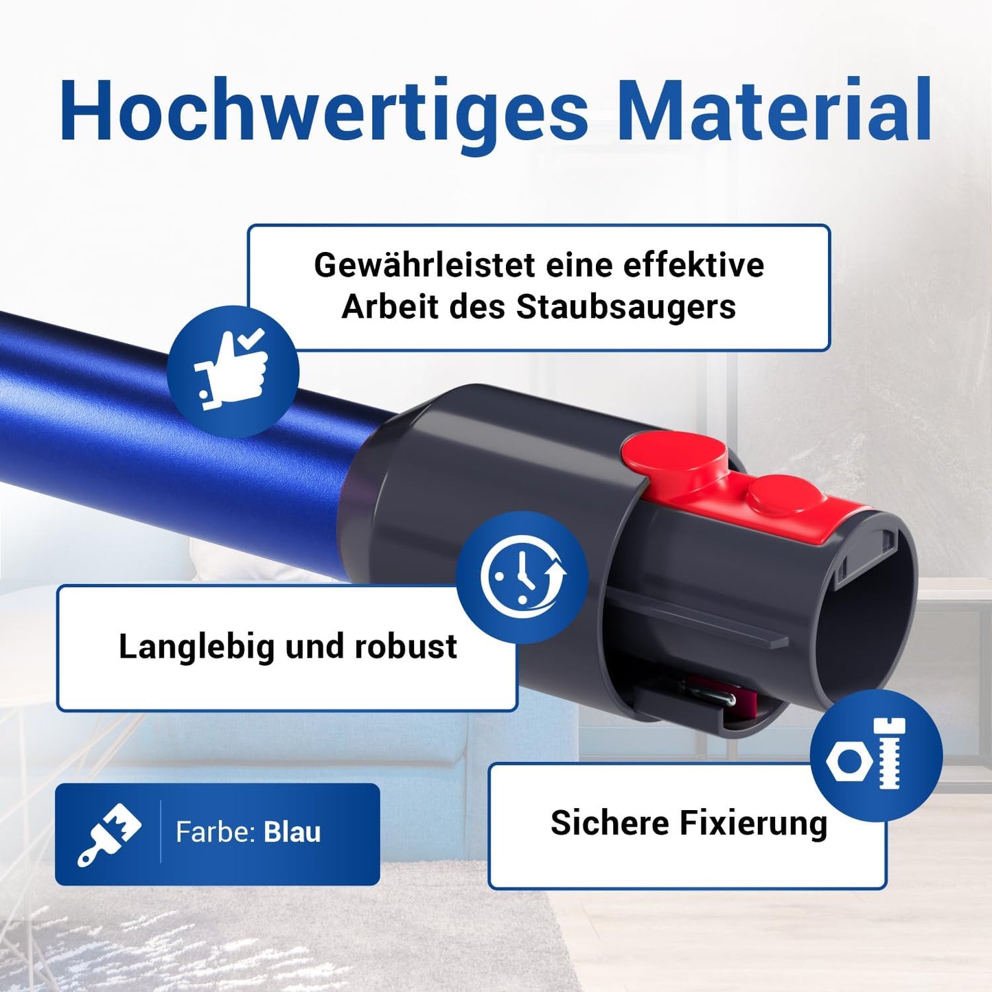 Staubsauger-Verlängerungsrohr für Dyson-Modelle, Blau
