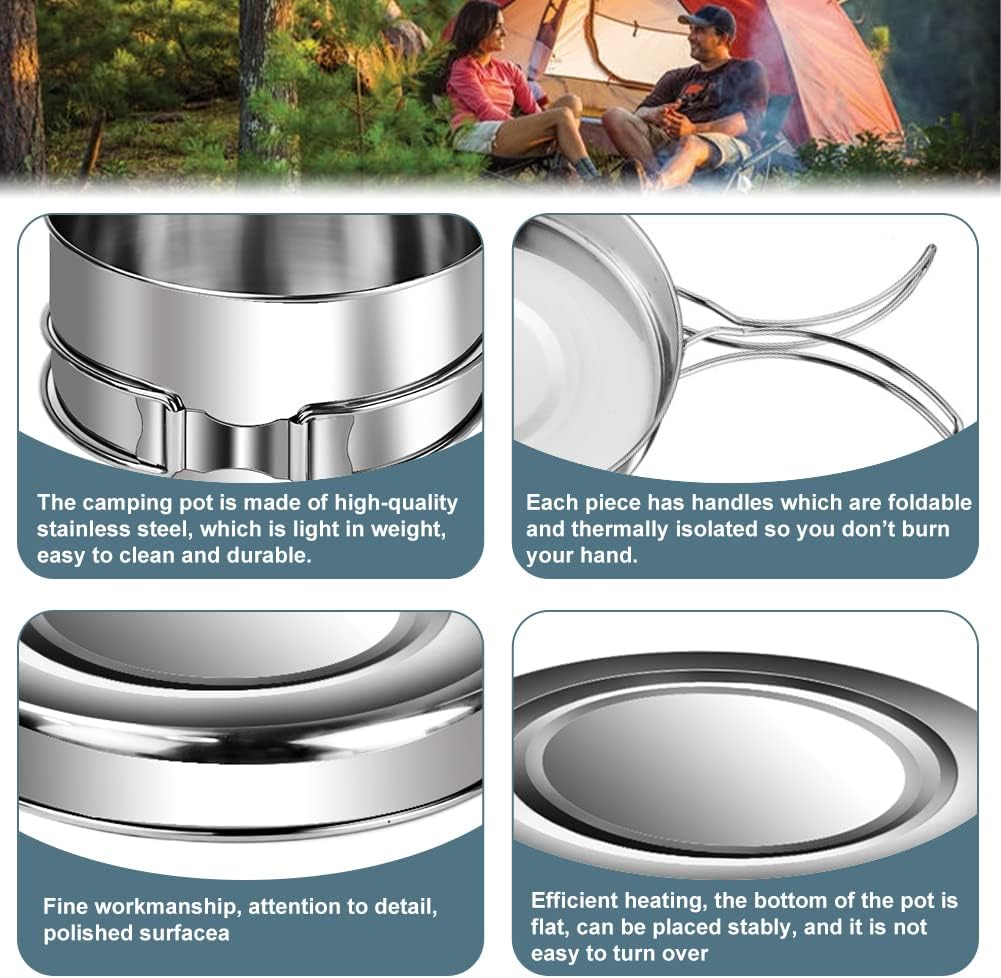 Camping Kochgeschirr-Set (4-teilig, faltbar)