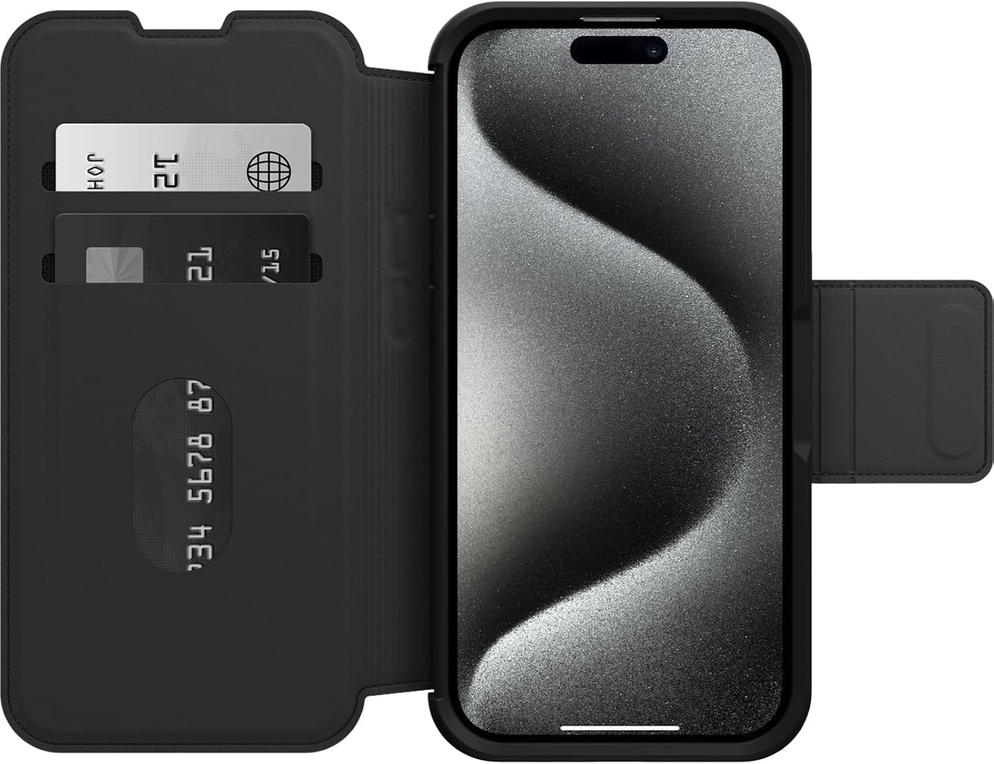 Strada Folio, Strada MagSafe, iPhone 15 Pro, Schwarz
