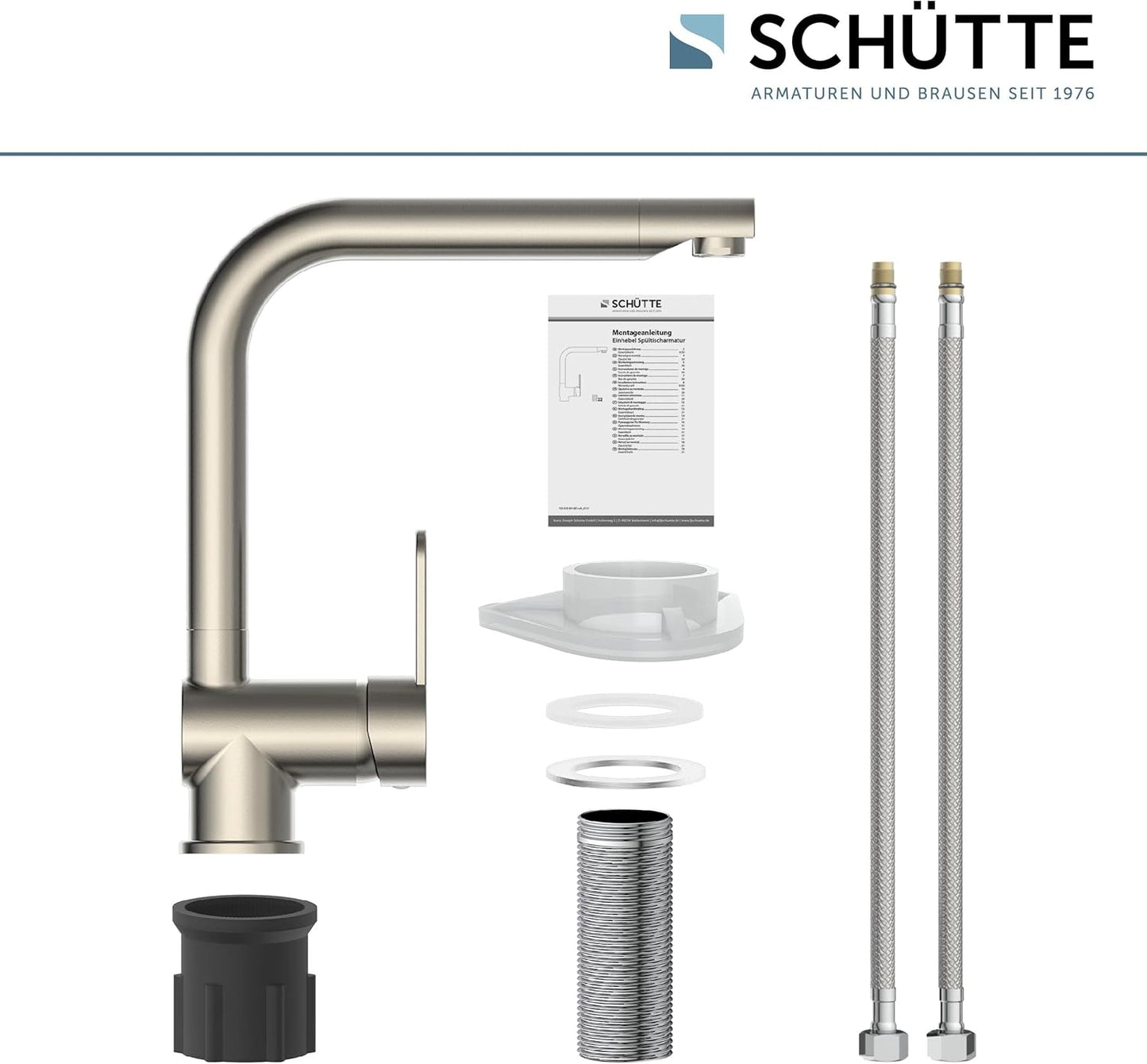 360° Schwenkbare Küchenarmatur für Spülen, Edelstahloptik