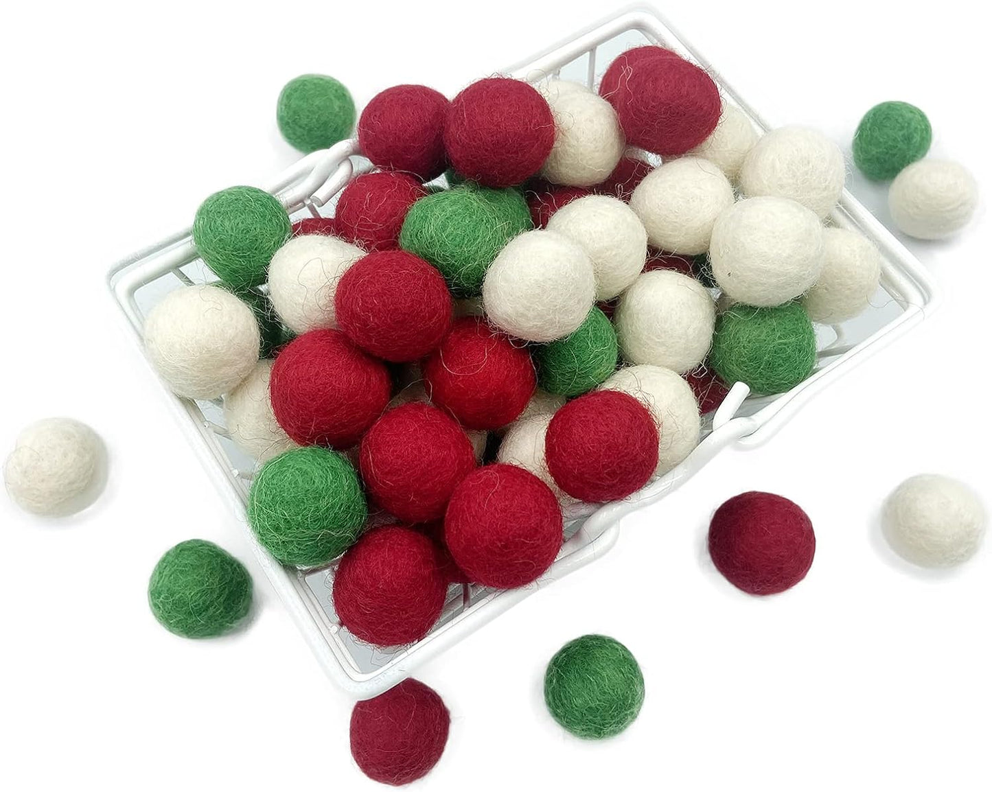 Filz Wollball-Set für DIY Dekoration (80 Stück), Grün-80pc