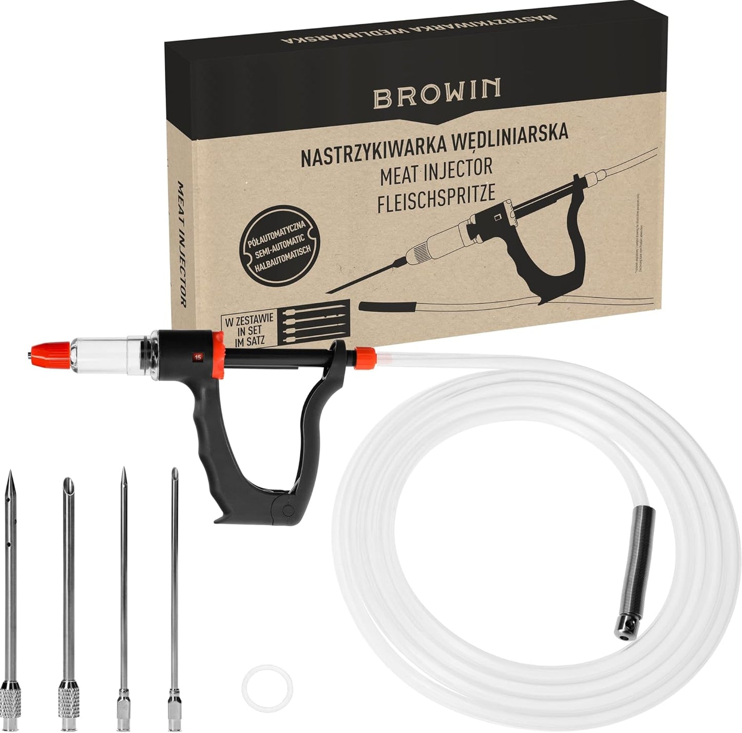 Halbautomatische Bratenspritze mit Nadel Set & Schlauch