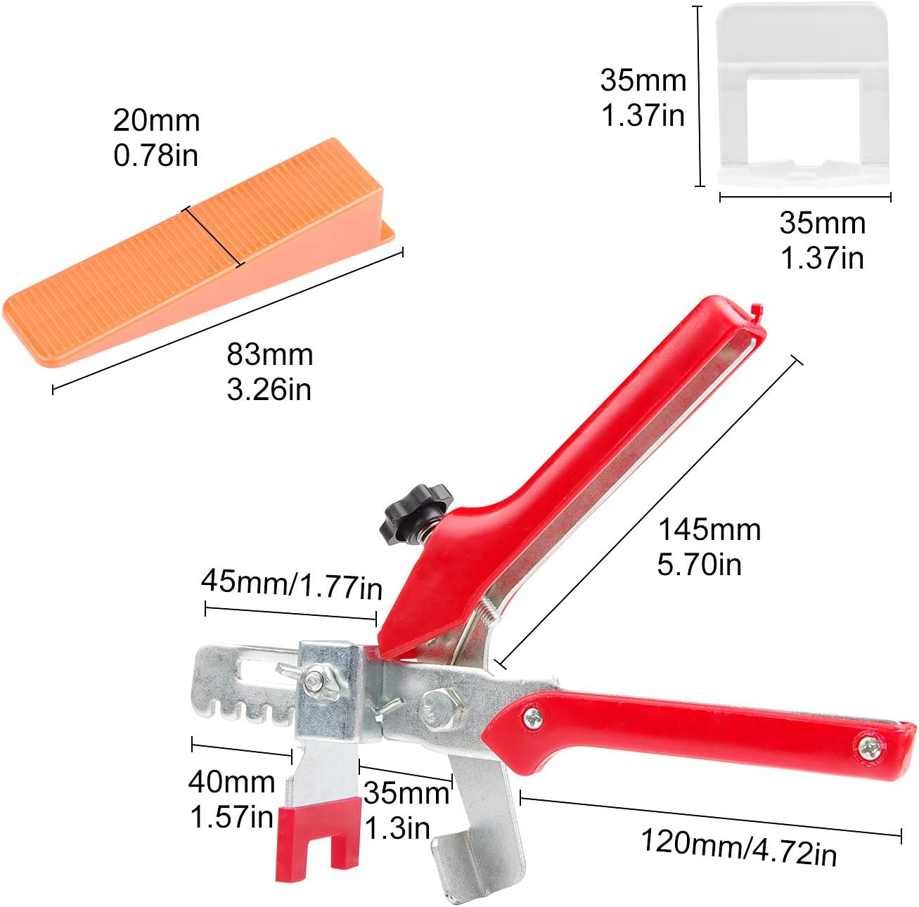 Fliesen Nivelliersystem Set 2 mm (400 Laschen, 100 Keile), 2 Mm