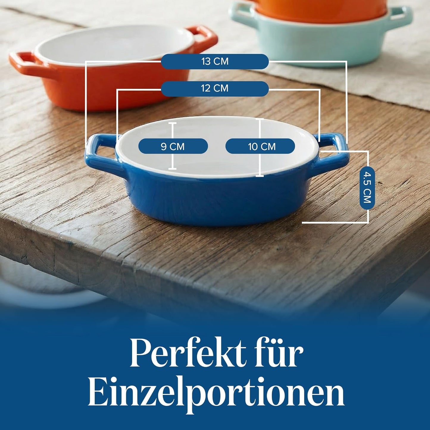 4-teiliges Mini-Auflaufformen-Set, Oval