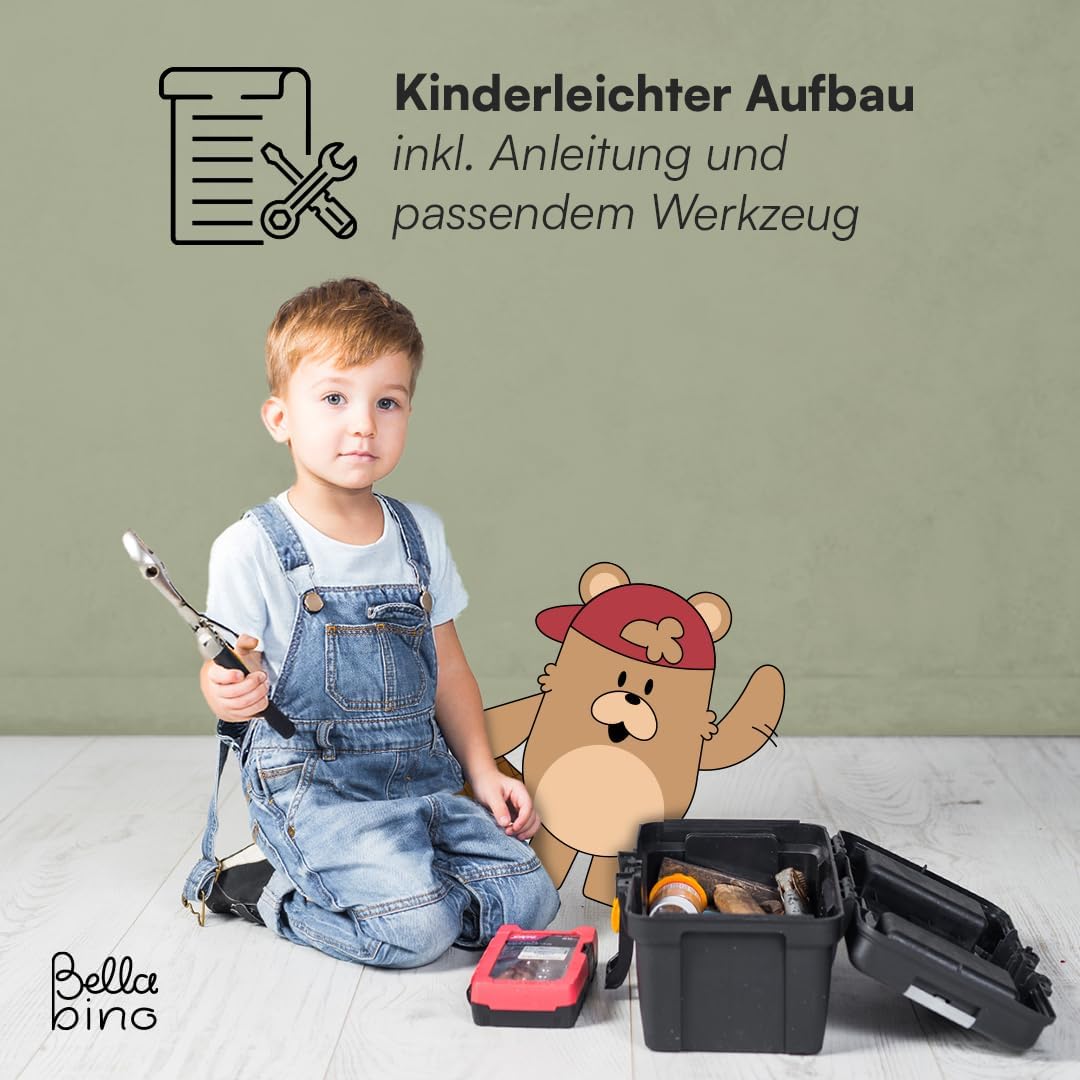 Kinder Bücherregal mit Schublade Montessori, Ohne Faltboxen Weiß, mit Schublade